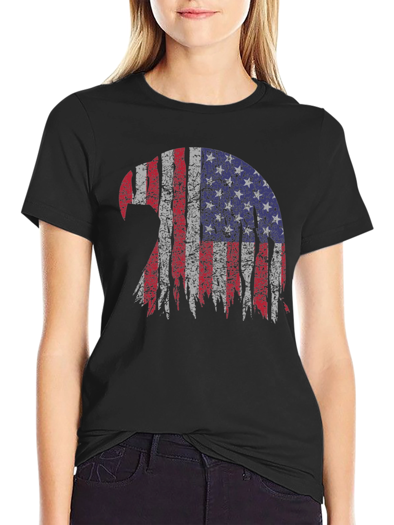 Patriotic Eagle USA Flag Graphic T-Shirt