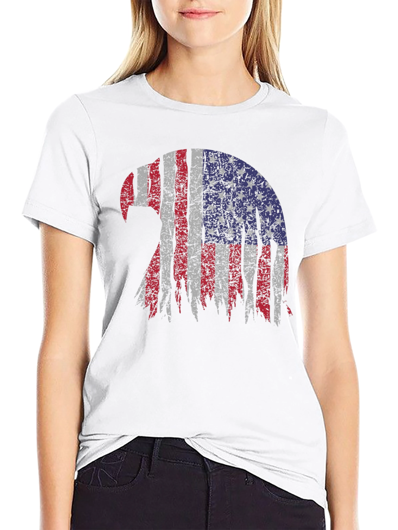 Patriotic Eagle USA Flag Graphic T-Shirt