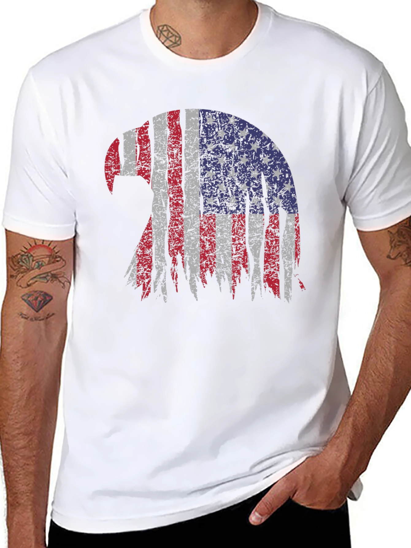 Patriotic Eagle USA Flag Graphic T-Shirt