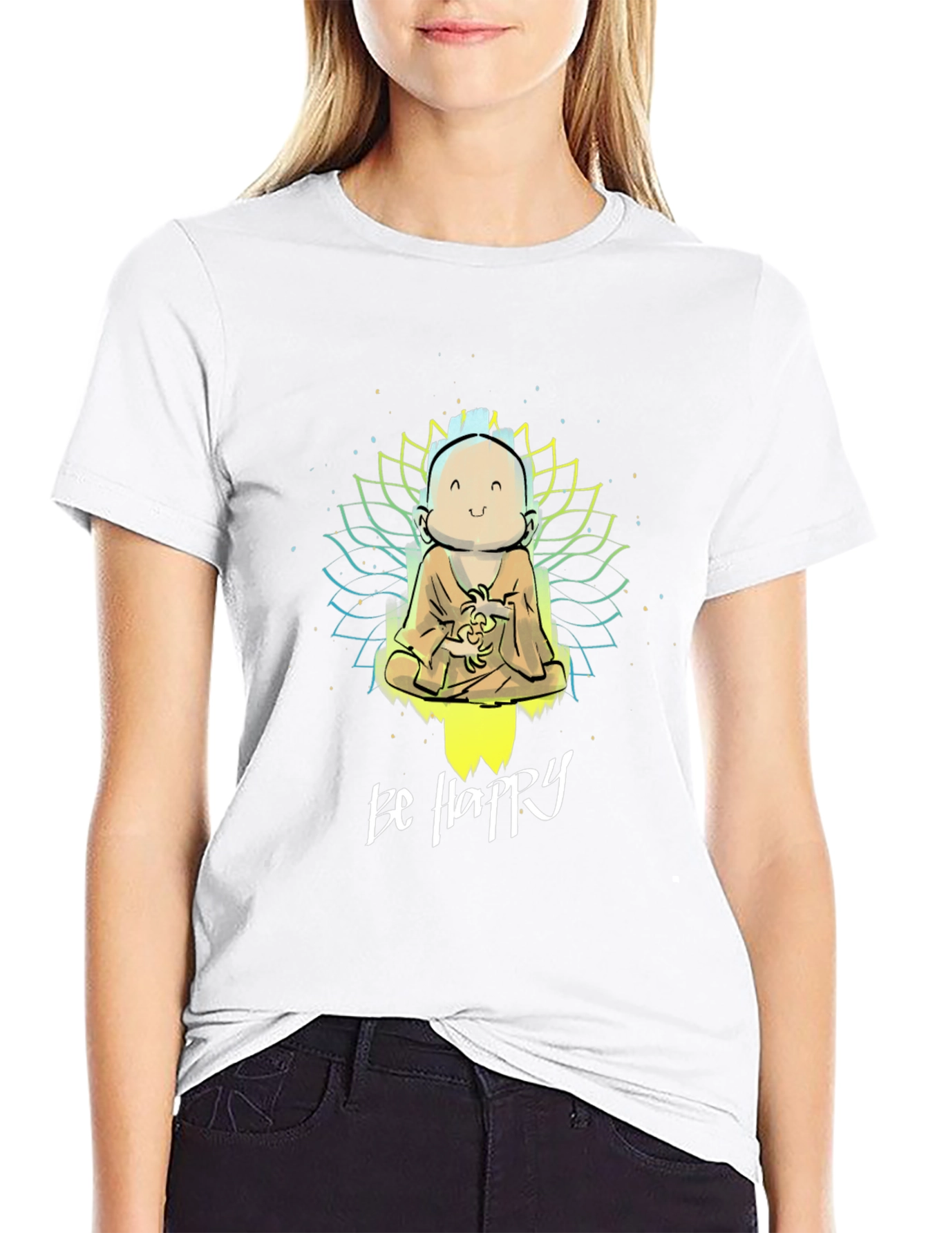 Be Happy Graphic Print T-Shirt