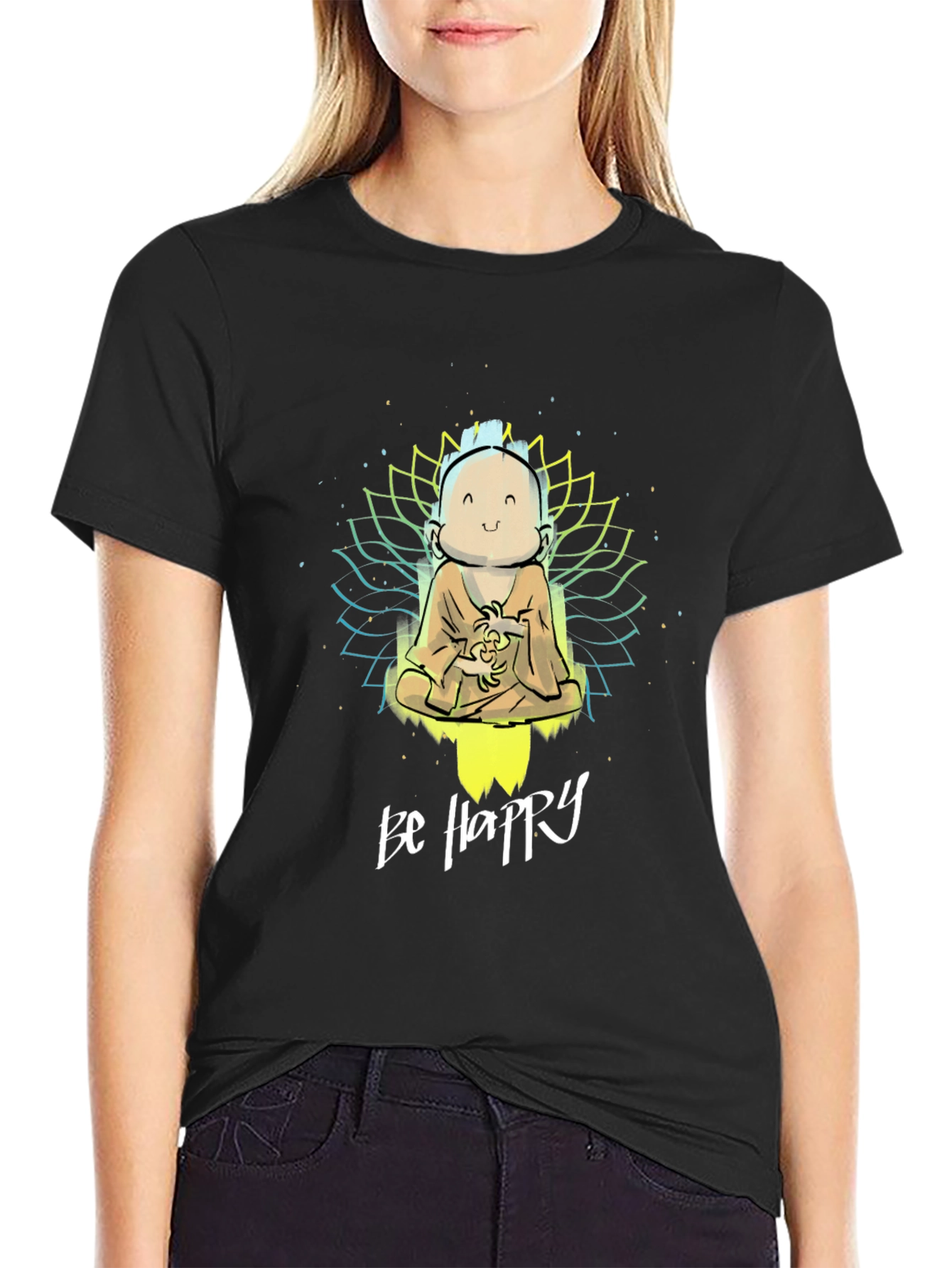Be Happy Graphic Print T-Shirt