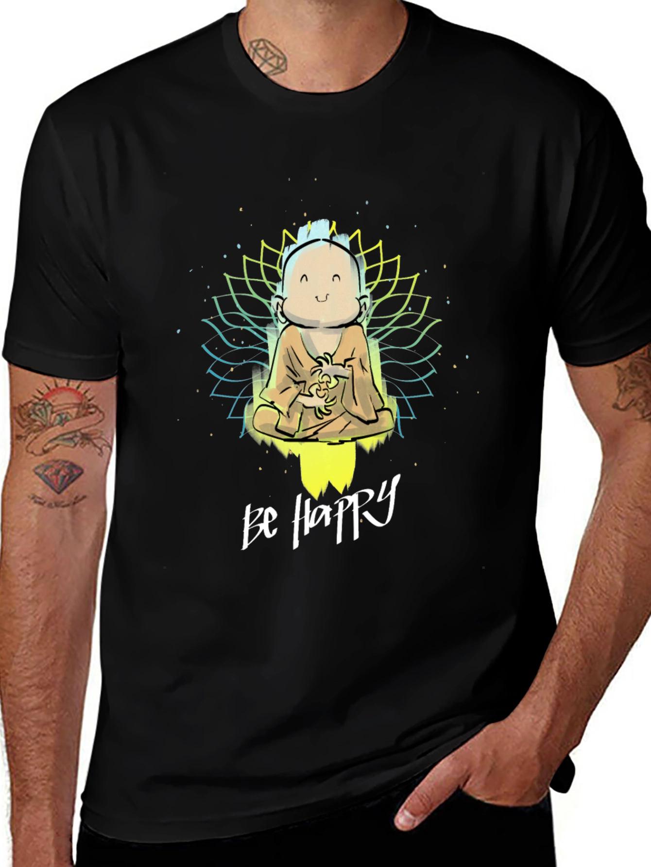Be Happy Graphic Print T-Shirt