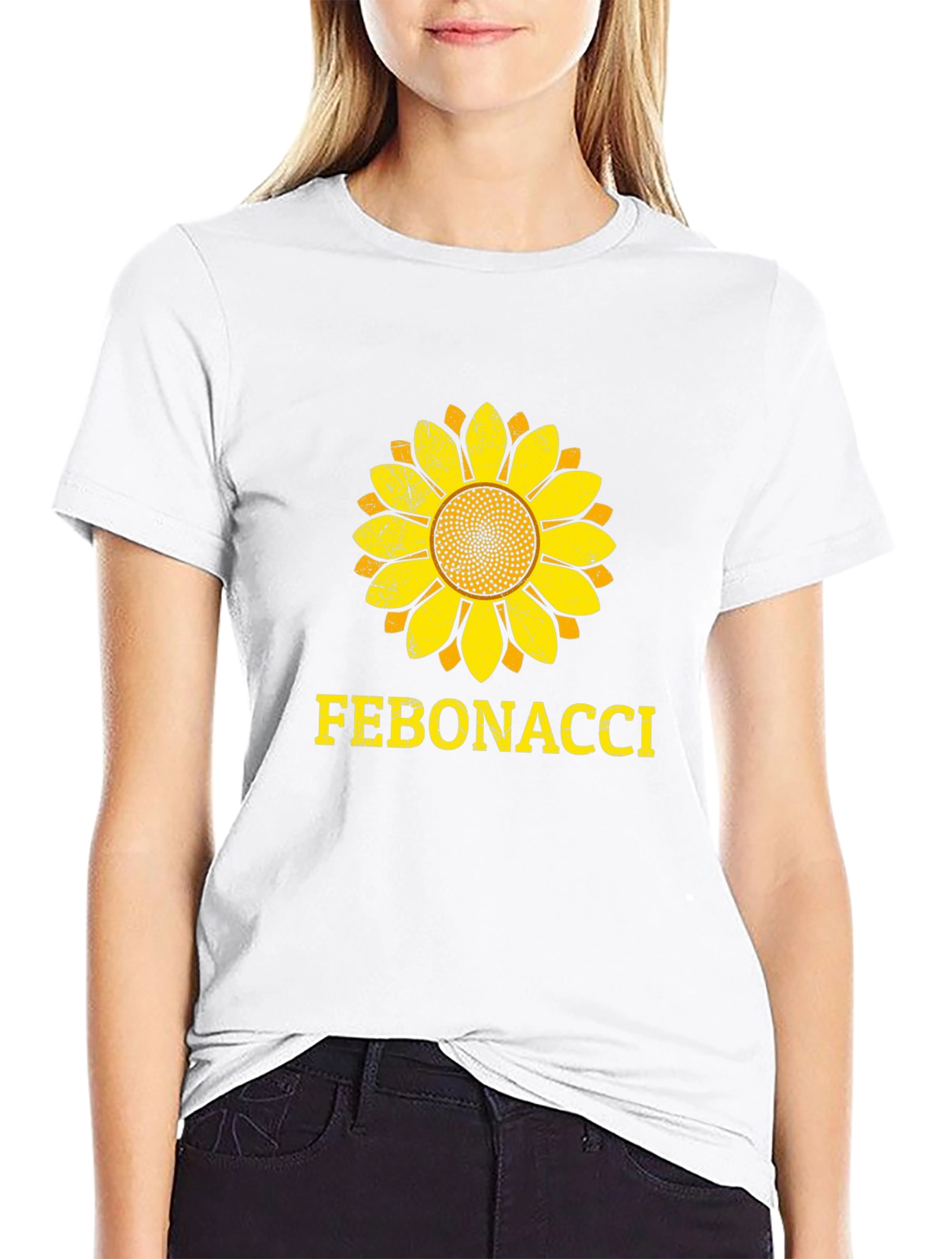Fibonacci Sunflower Graphic T-Shirt - Black Cotton Tee