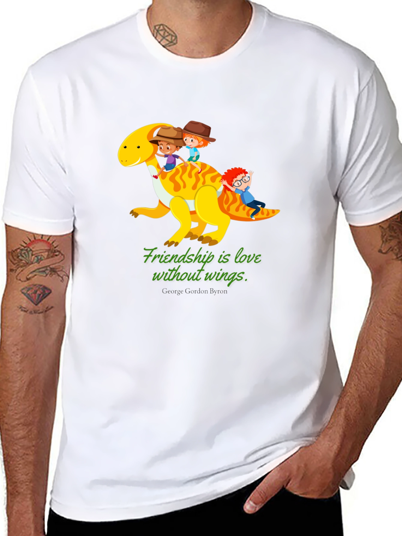 Friendship Dinosaur Kids Black Graphic T-Shirt