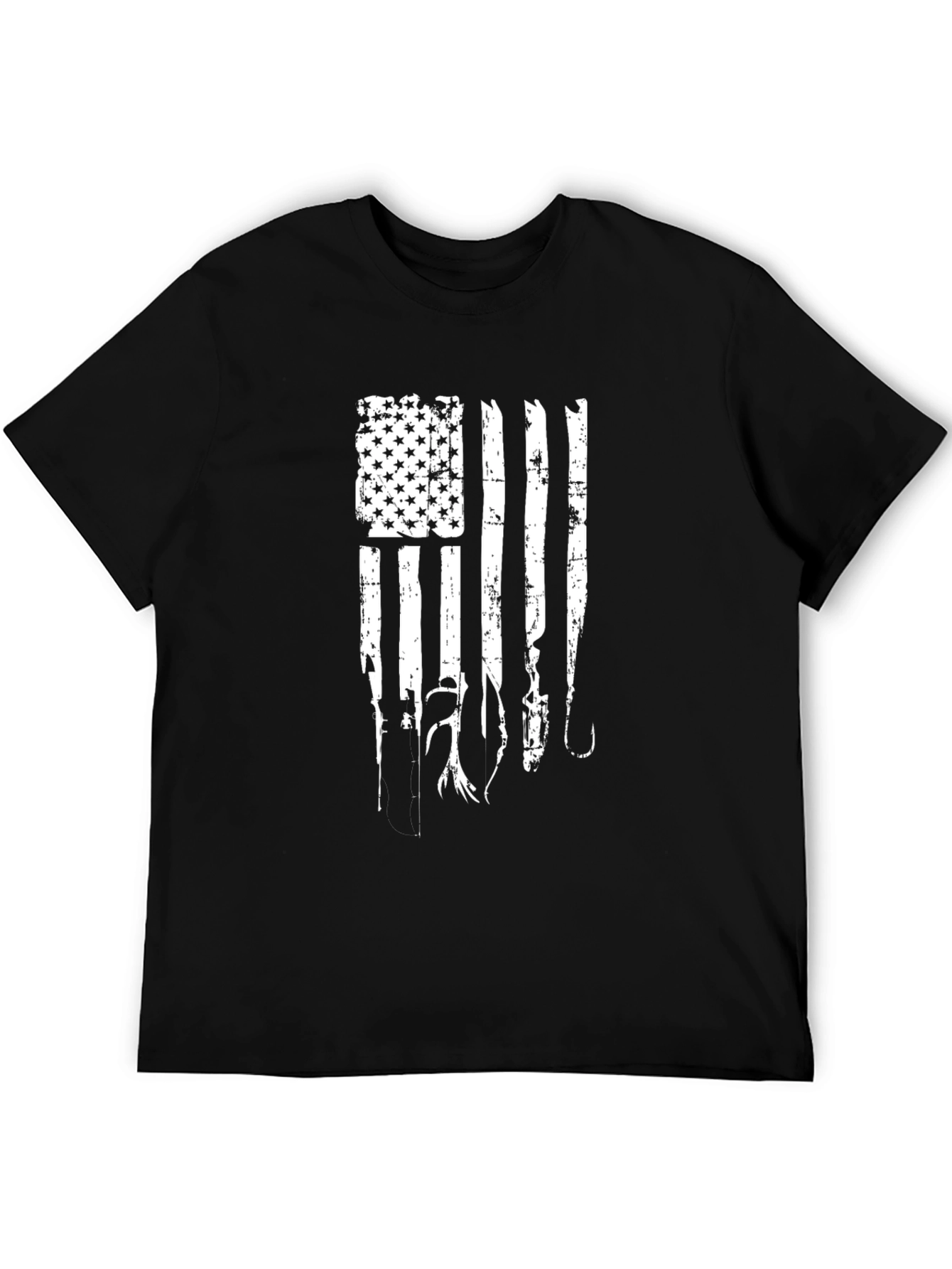 Distressed American Flag Fishing T-Shirt