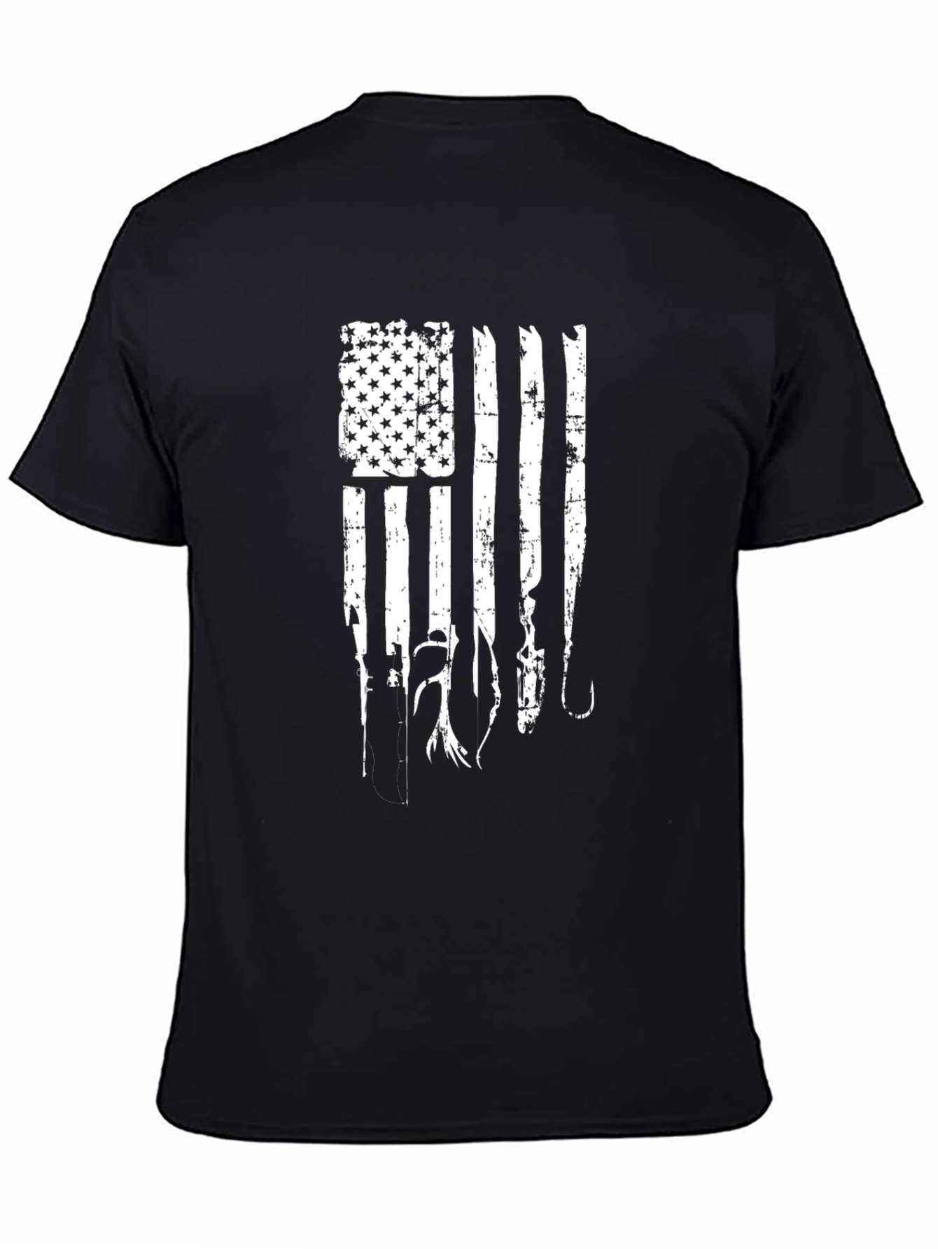 Distressed American Flag Fishing T-Shirt