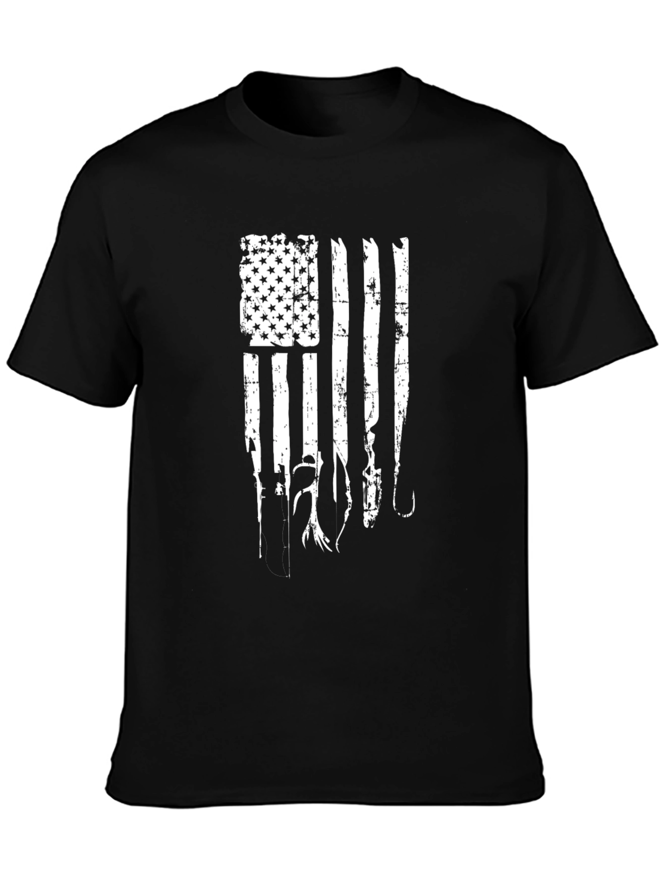 Distressed American Flag Fishing T-Shirt