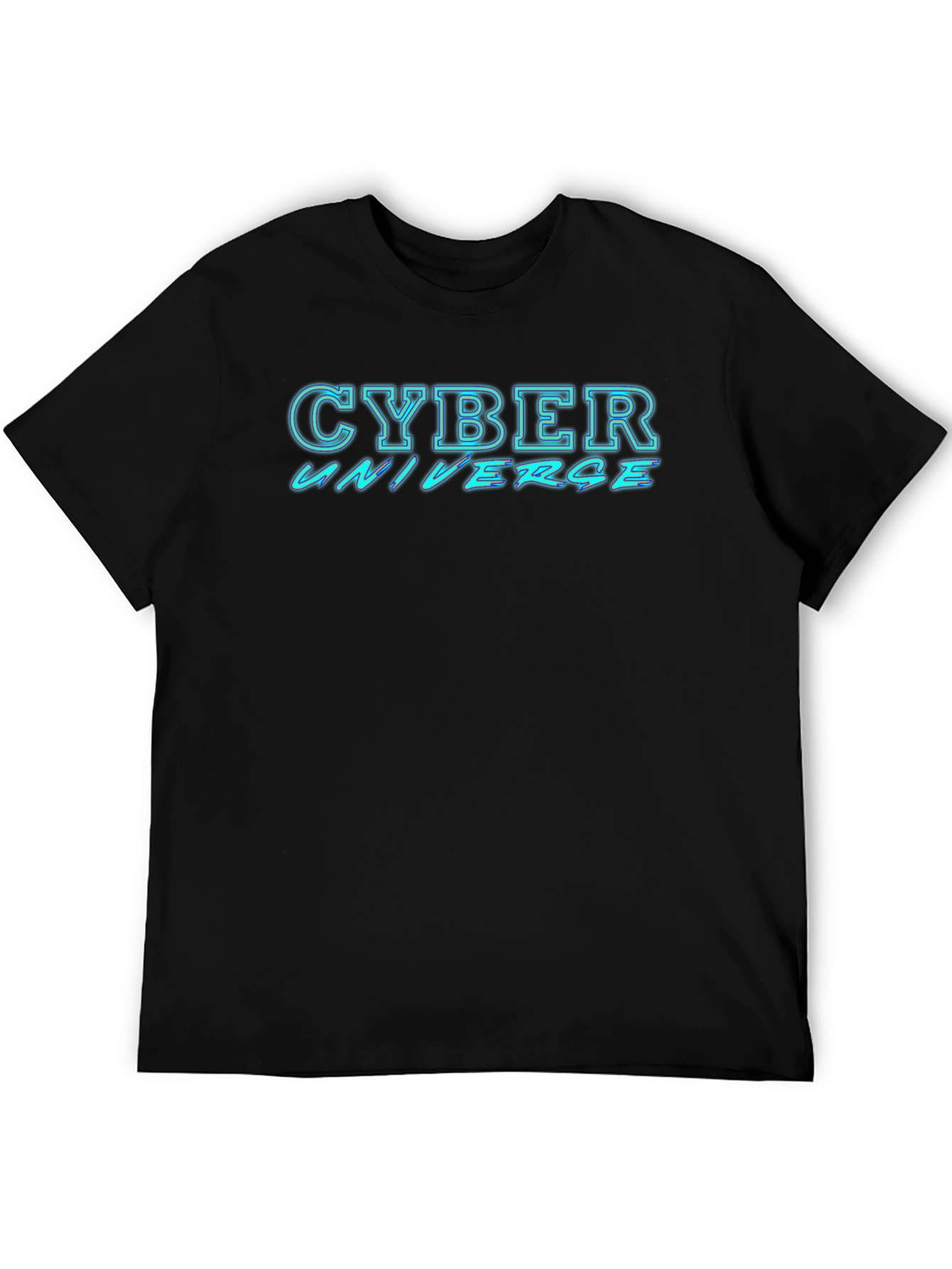 Cyber Universe Graphic T-Shirt - Black