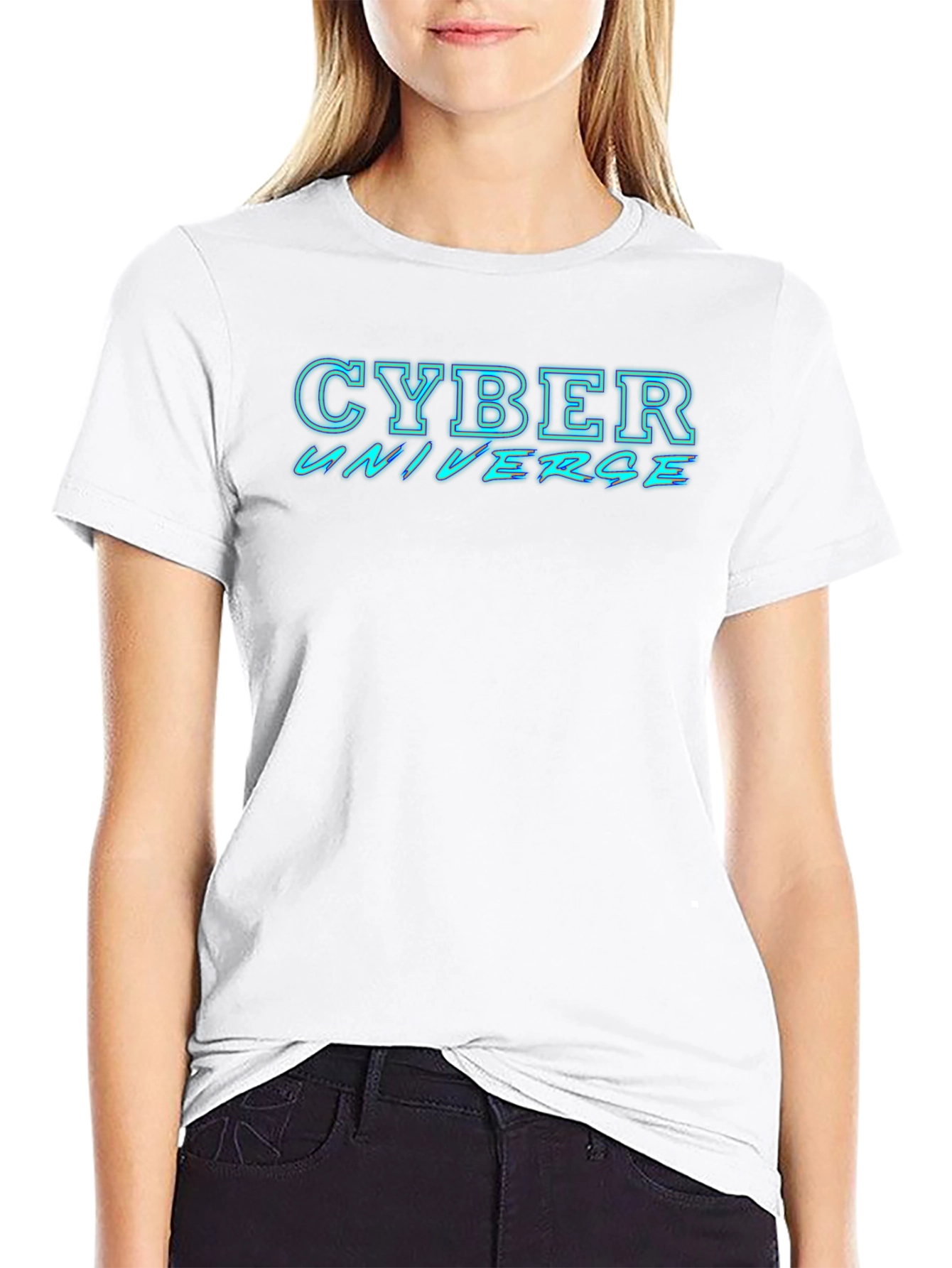 Cyber Universe Graphic T-Shirt - Black