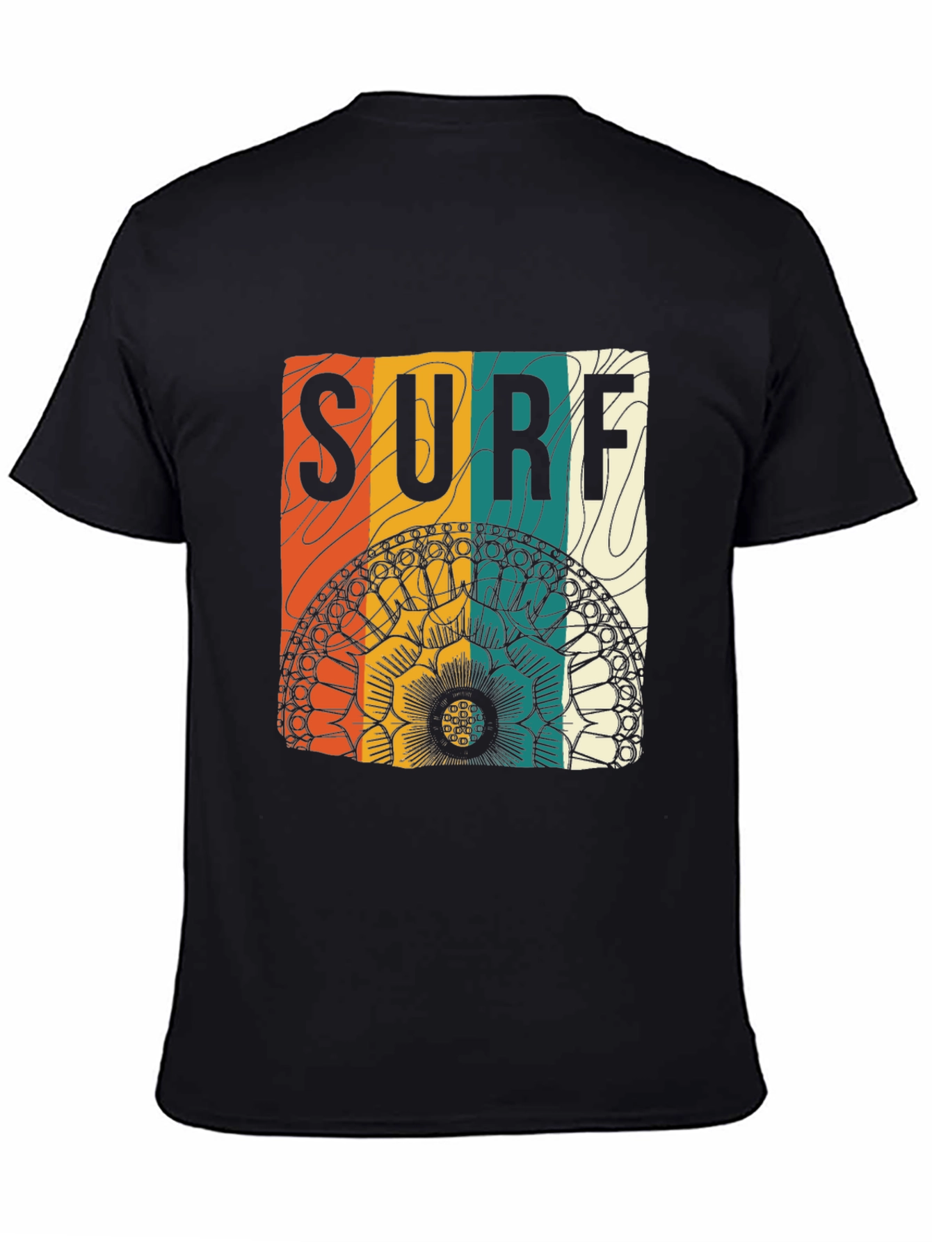 Surf Mandala Graphic Tee - Black