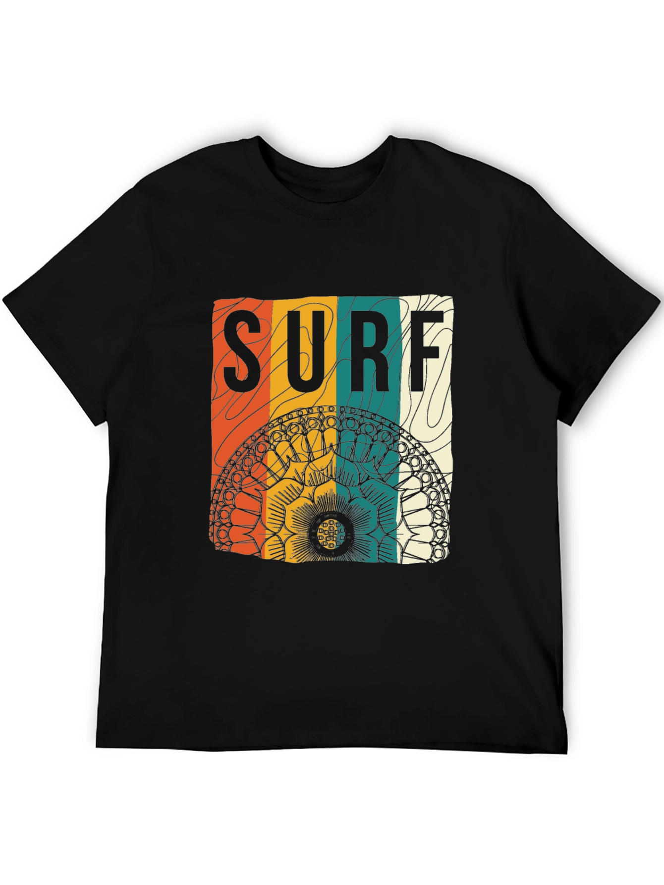 Surf Mandala Graphic Tee - Black