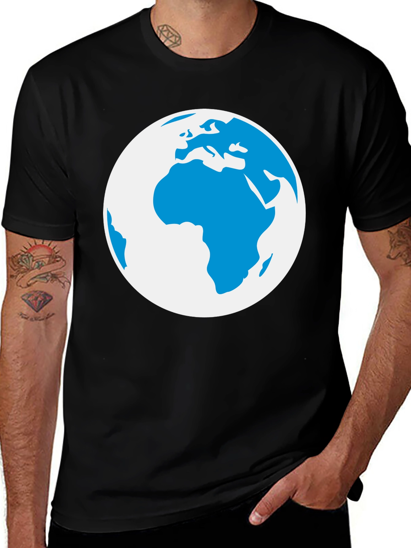 Globe Graphic Black T-Shirt