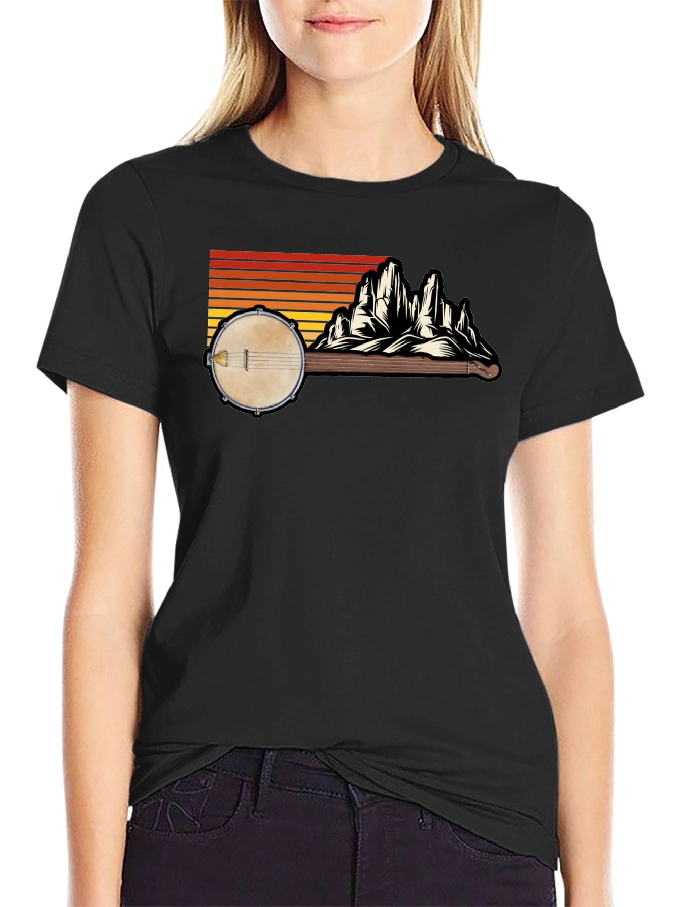 Banjo Mountain Sunset Graphic Tee