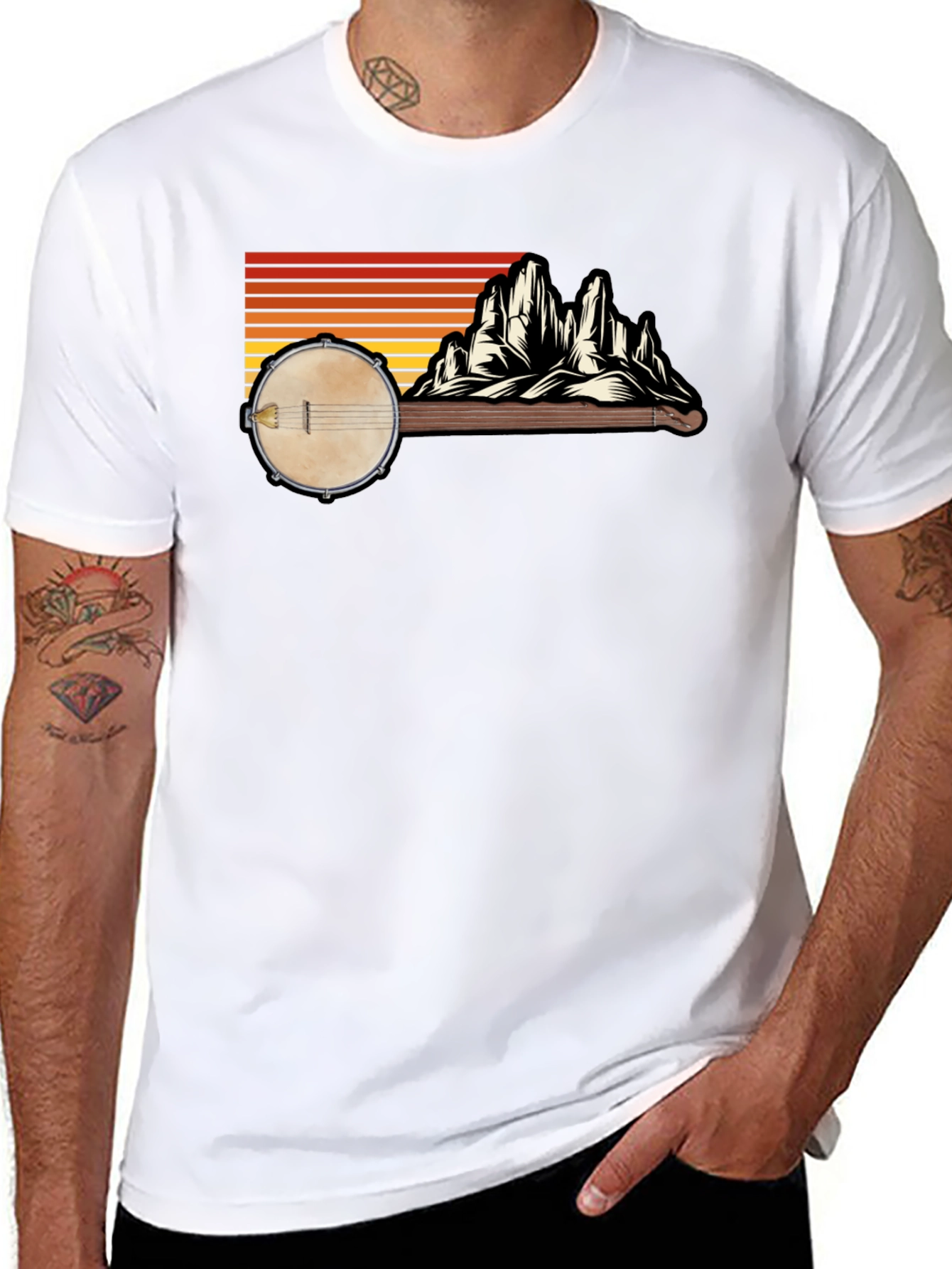 Banjo Mountain Sunset Graphic Tee