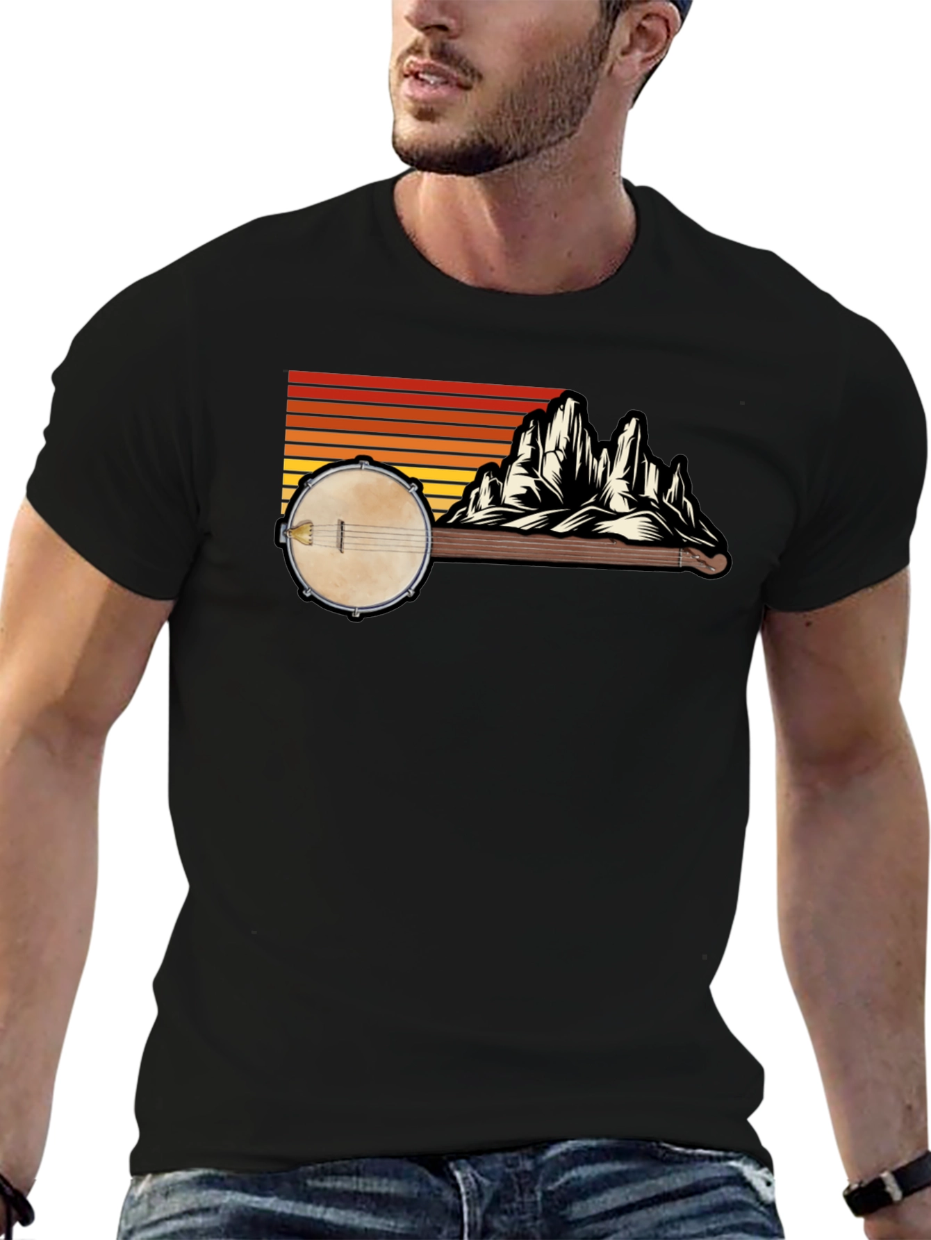 Banjo Mountain Sunset Graphic Tee