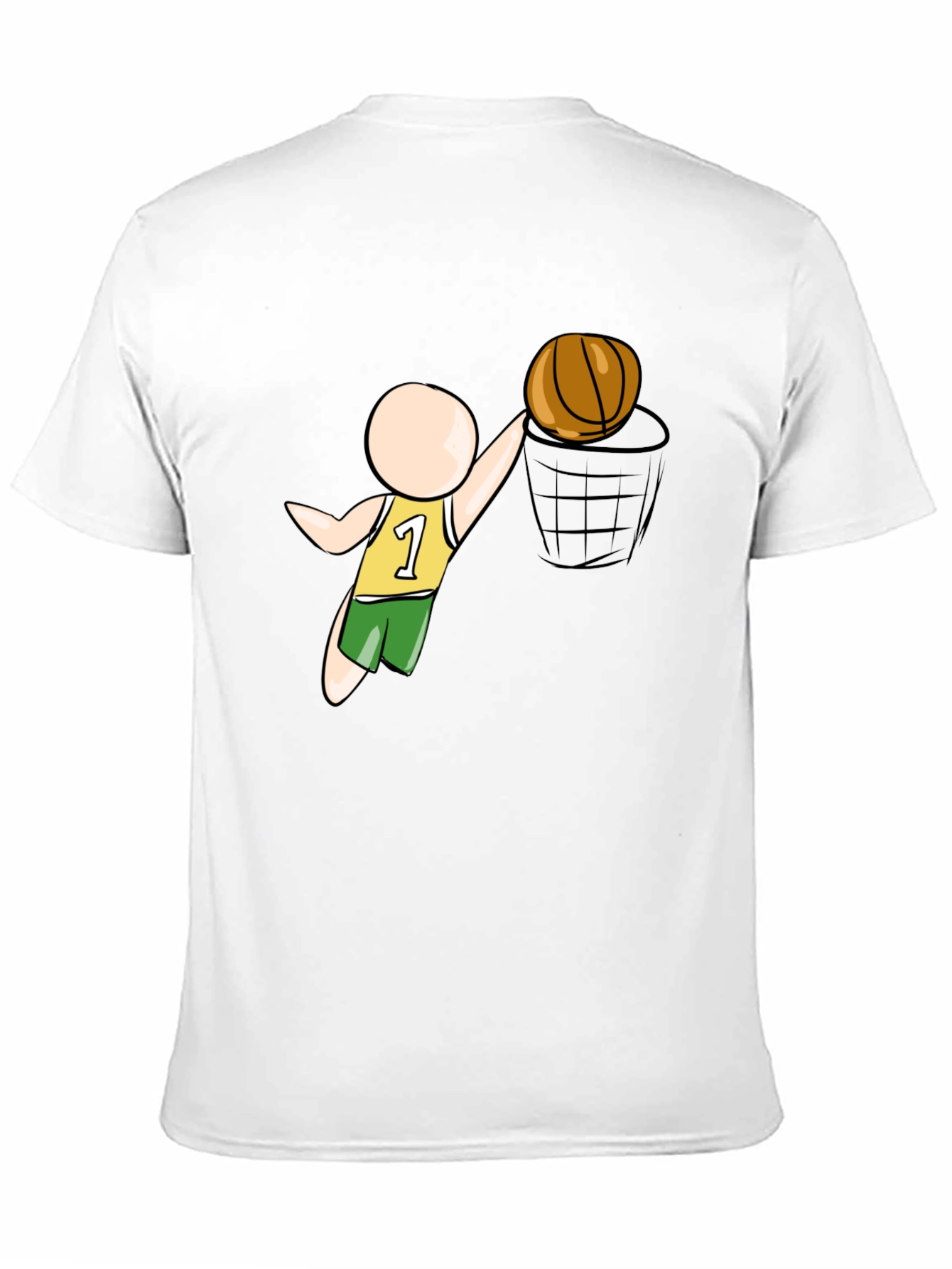 Cartoon Basketball Player Black T-Shirt