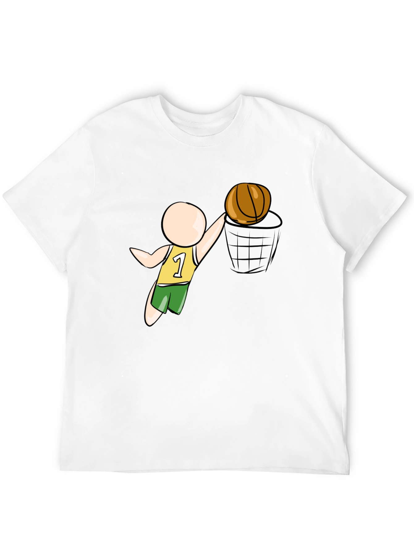 Cartoon Basketball Player Black T-Shirt