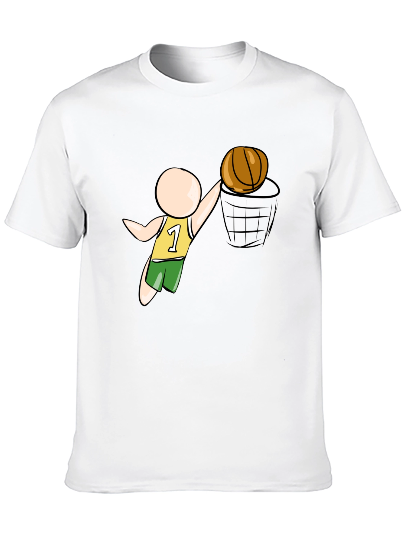 Cartoon Basketball Player Black T-Shirt