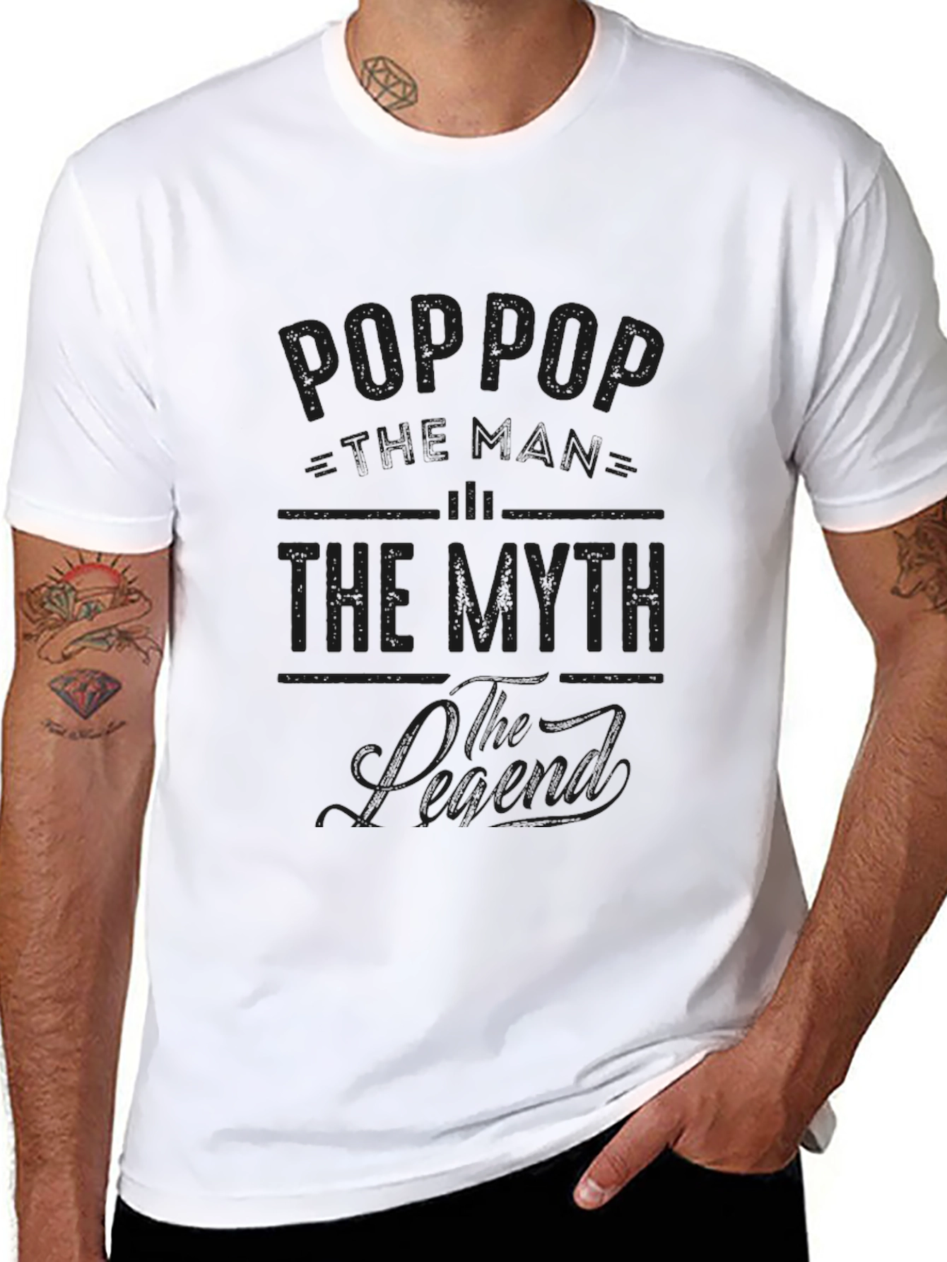 Pop Pop Myth Legend Black Graphic Tee