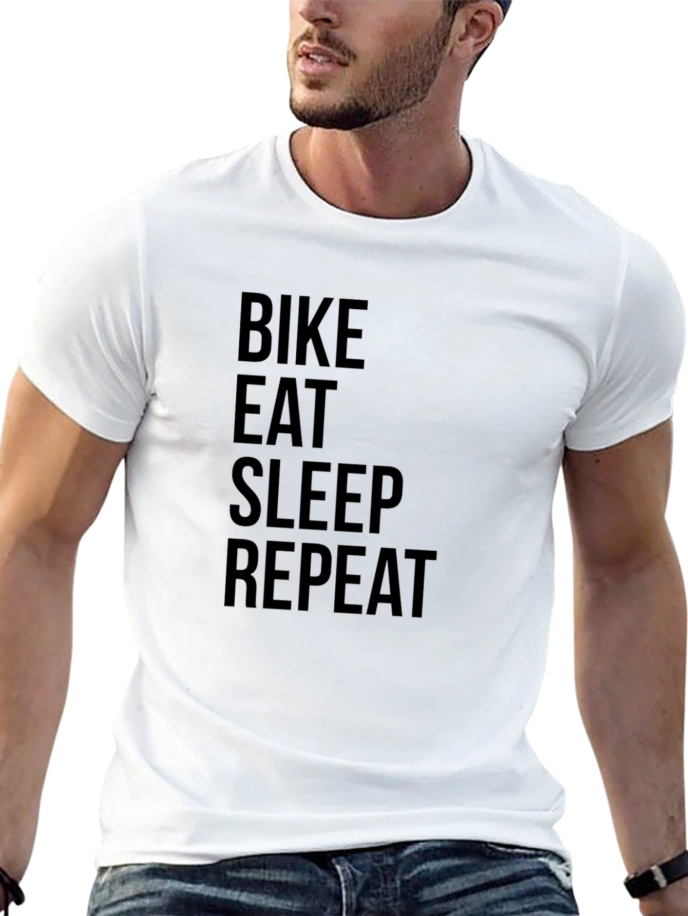 Bike Eat Sleep Repeat Black Graphic Tee