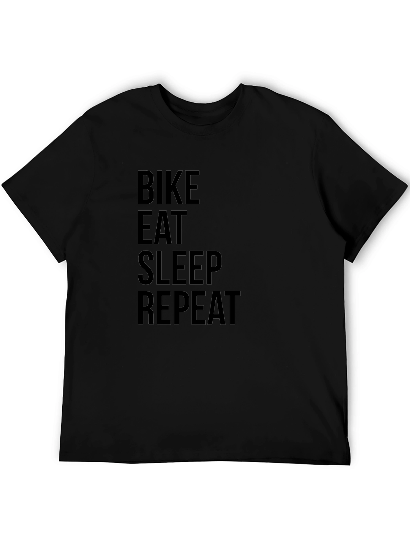 Bike Eat Sleep Repeat Black Graphic Tee