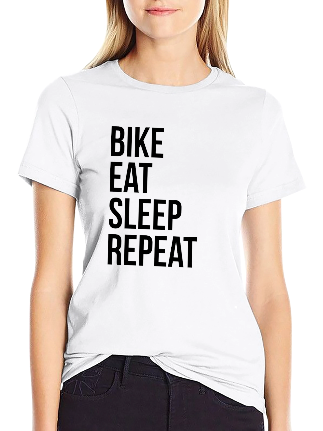 Bike Eat Sleep Repeat Black Graphic Tee