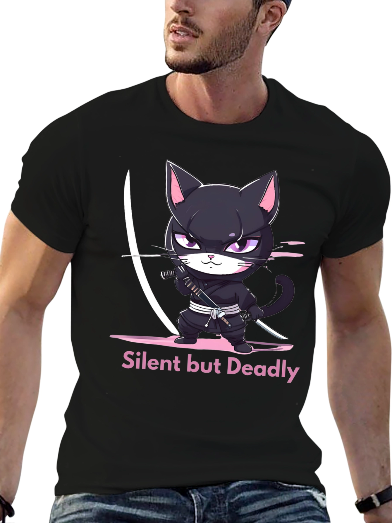 Ninja Cat T-Shirt - Silent But Deadly