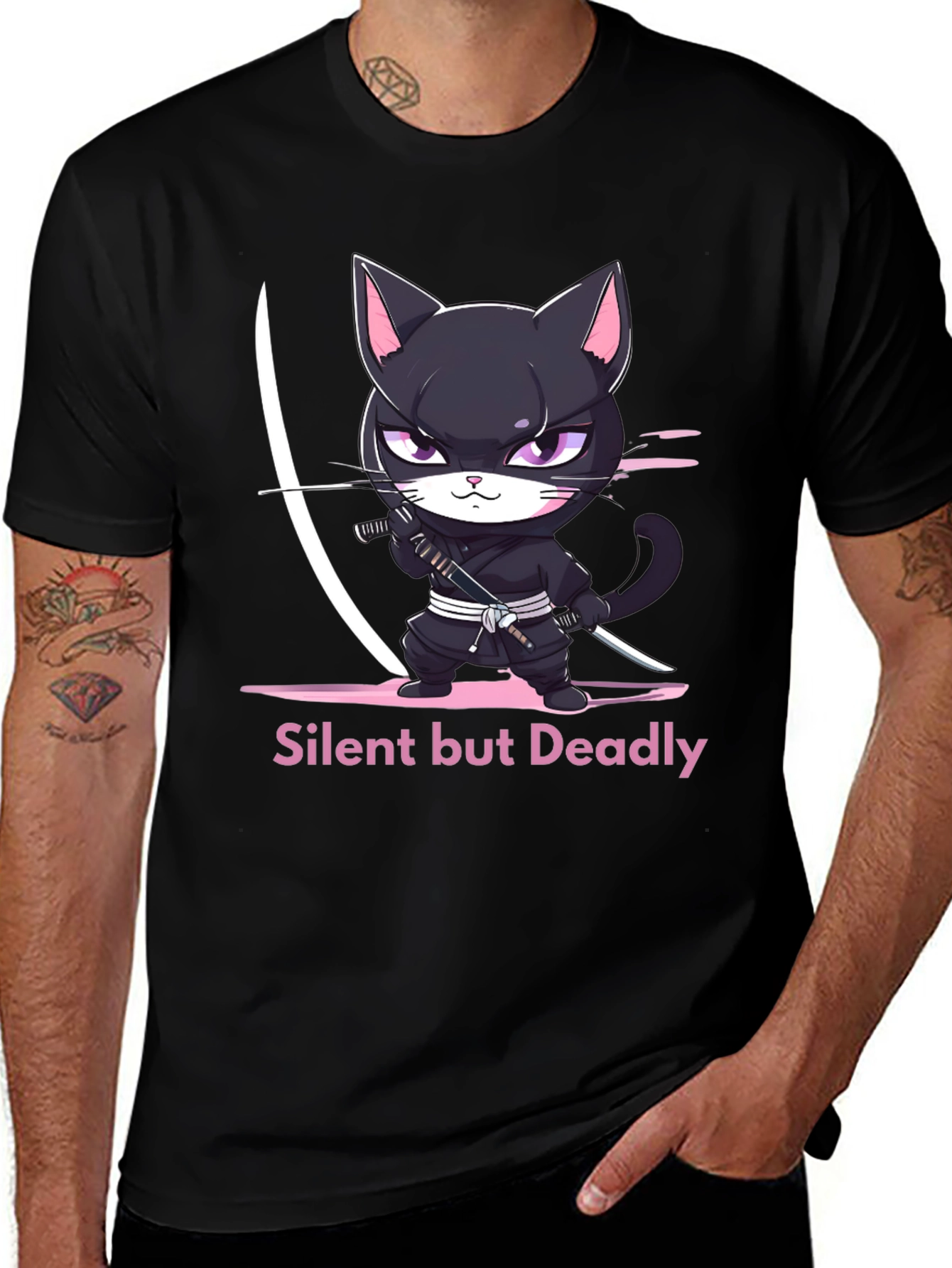 Ninja Cat T-Shirt - Silent But Deadly