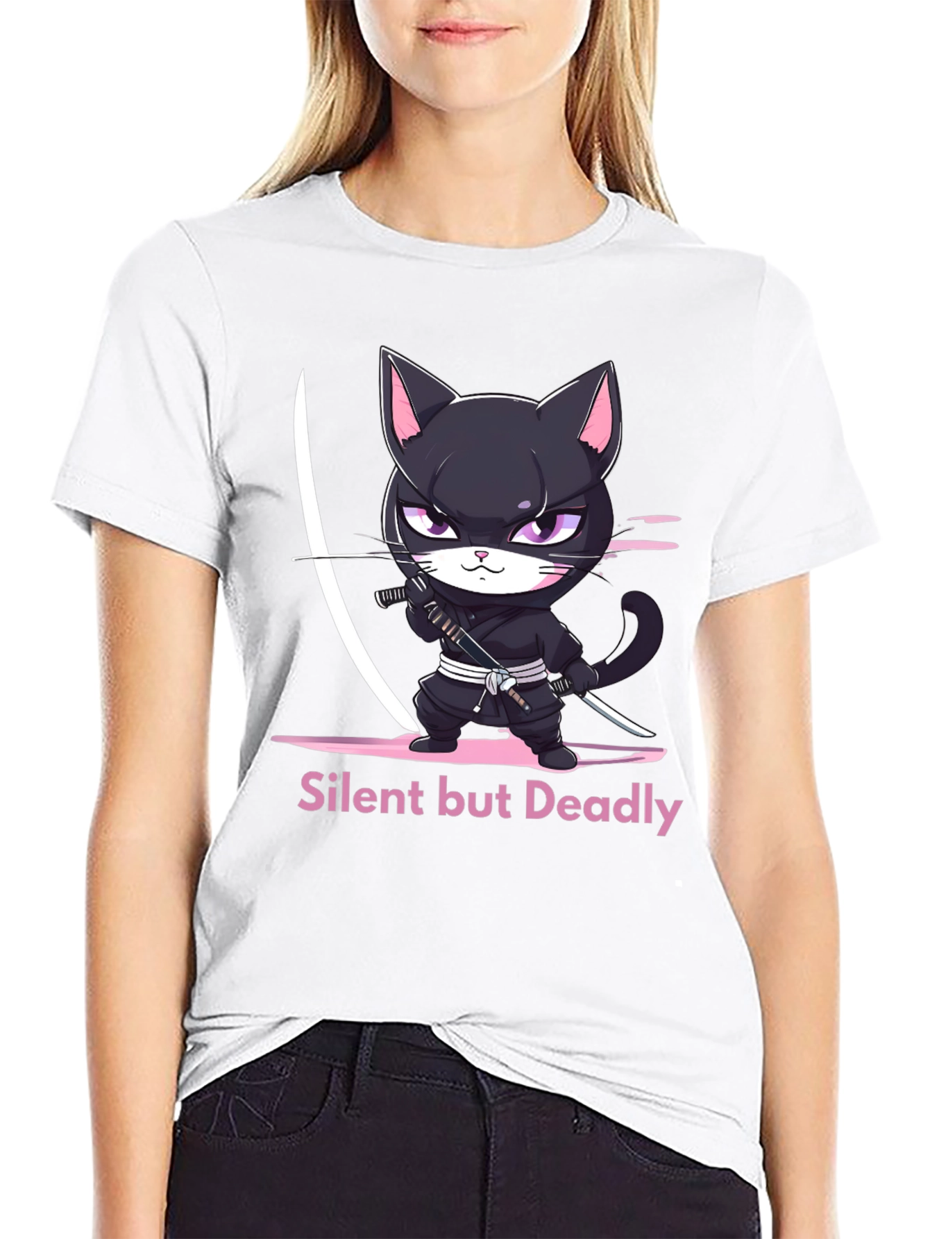 Ninja Cat T-Shirt - Silent But Deadly