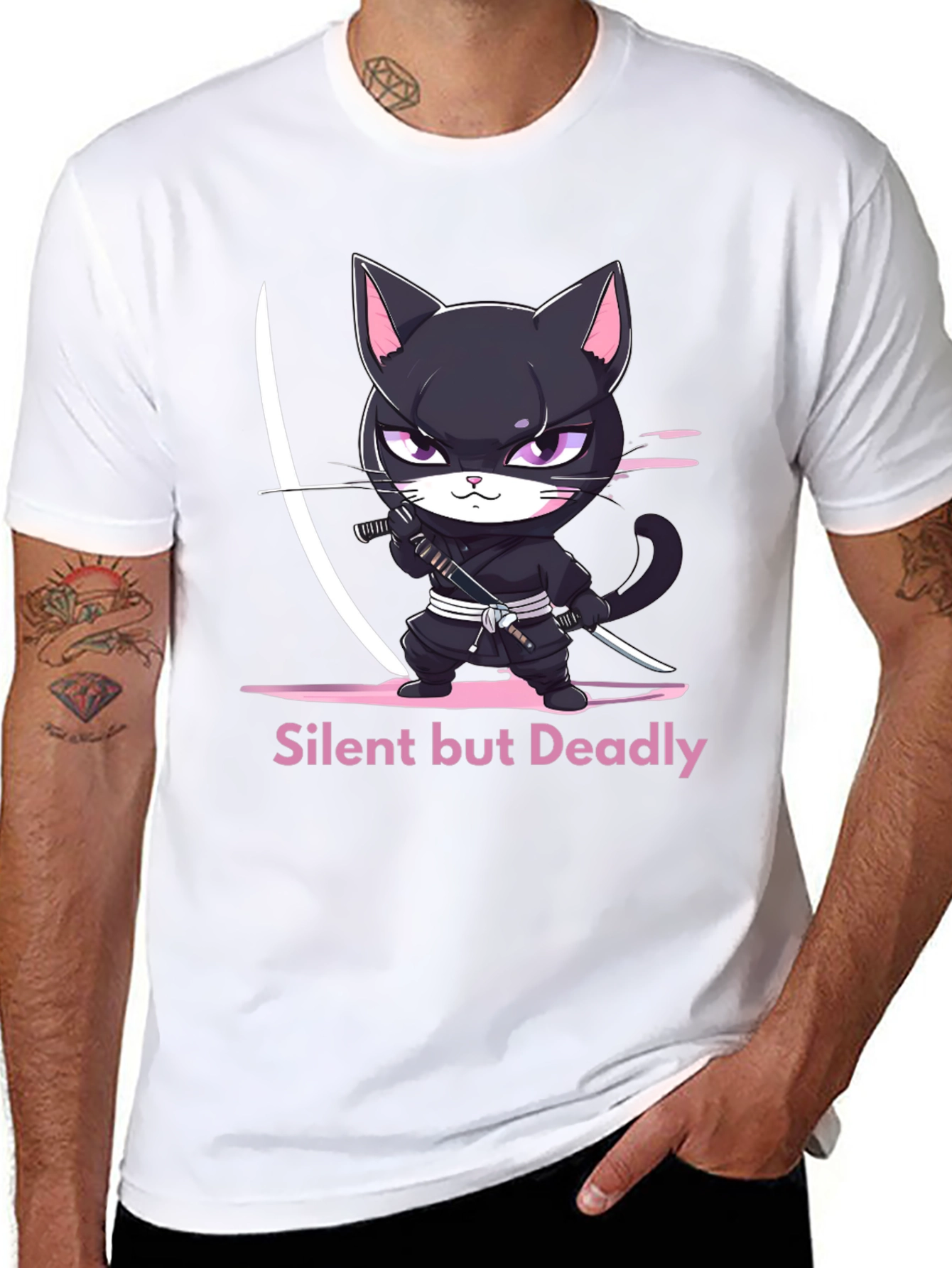Ninja Cat T-Shirt - Silent But Deadly