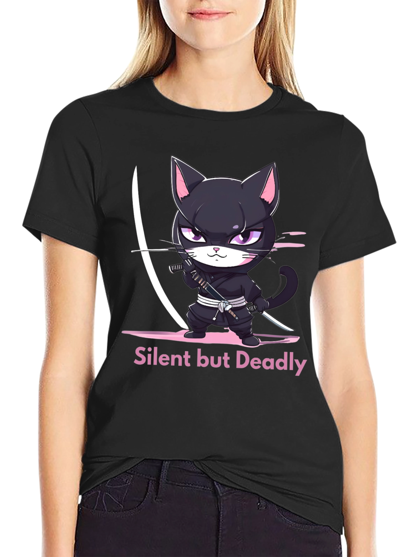 Ninja Cat T-Shirt - Silent But Deadly