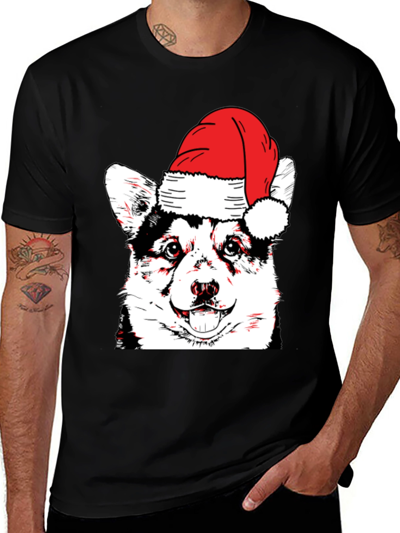 Festive Dog T-Shirt - Holiday Husky