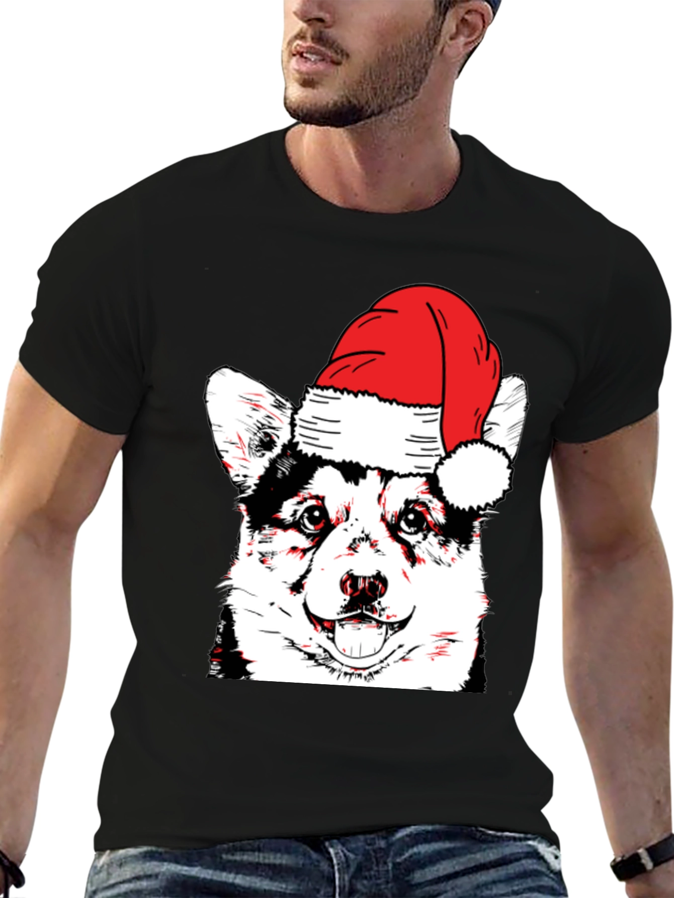 Festive Dog T-Shirt - Holiday Husky