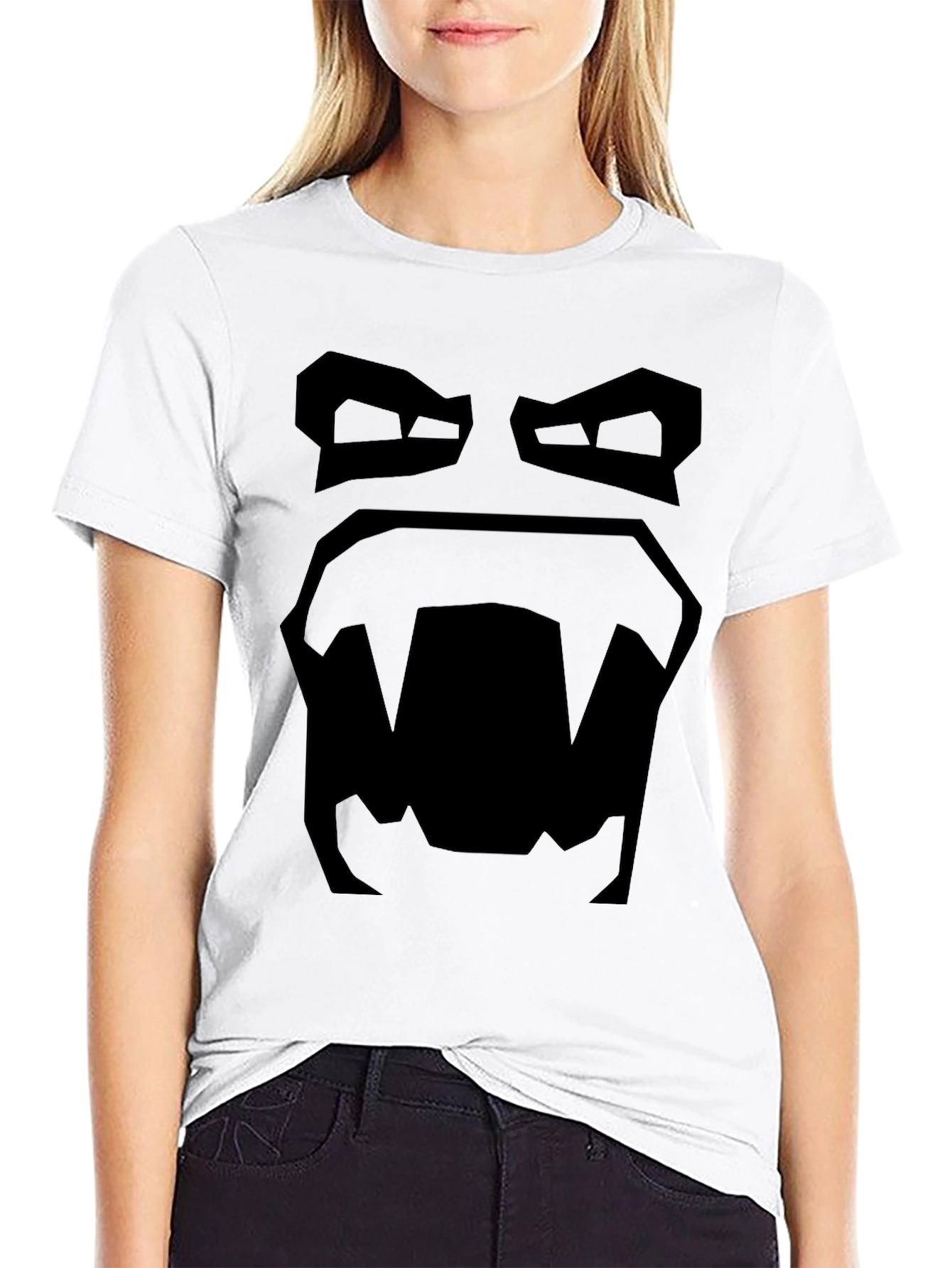 Mens Black Graphic Tee - Retro Monster Design