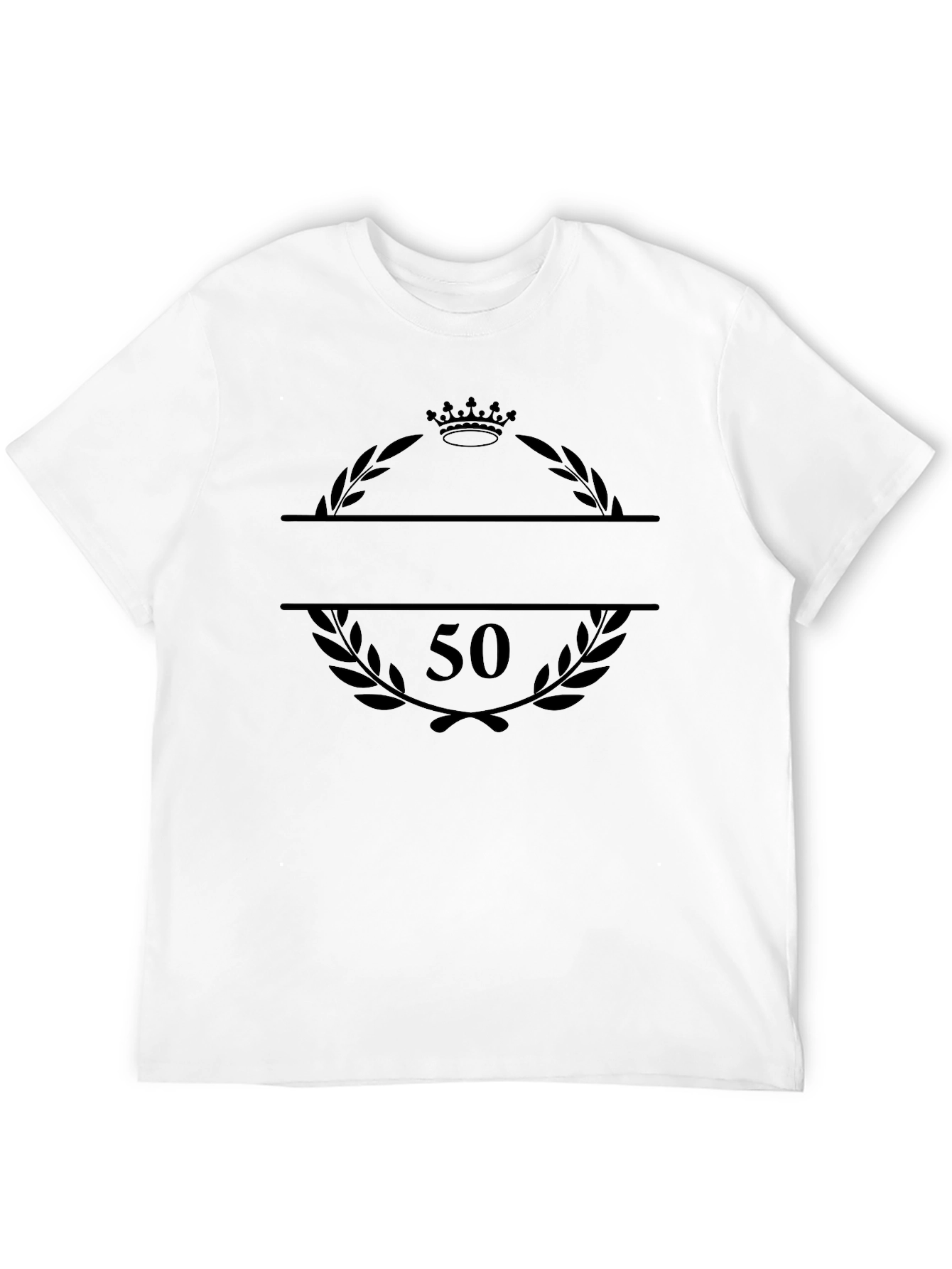 50th Birthday Crown Laurel Wreath Black T-Shirt
