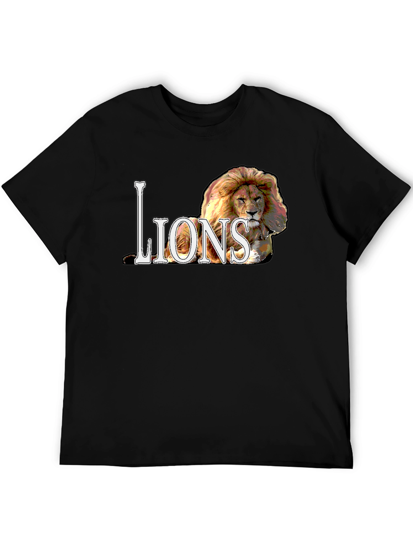 Lion Graphic T-Shirt - Mens Black Tee