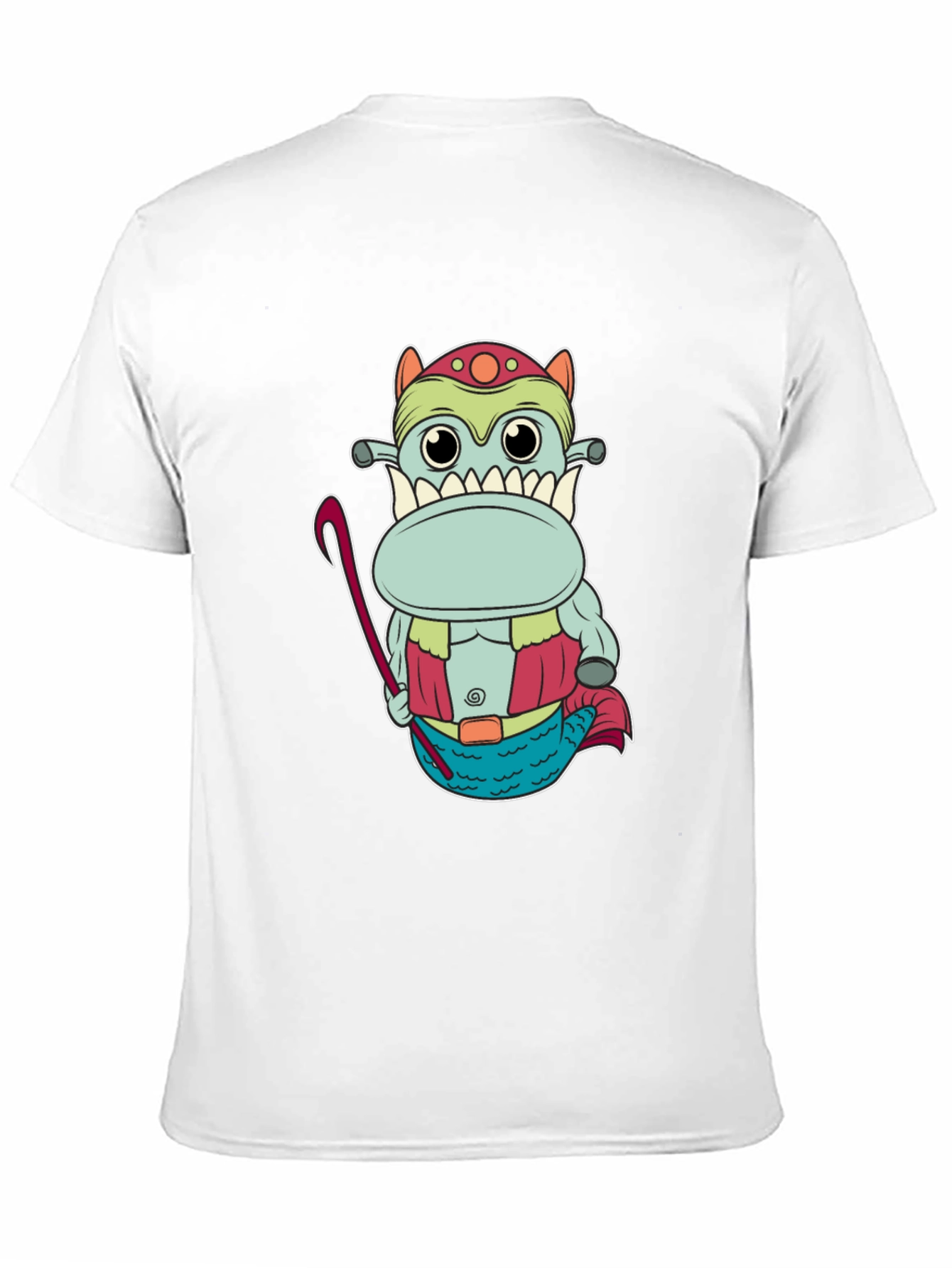 Funny Cartoon Creature Graphic Tee - Black