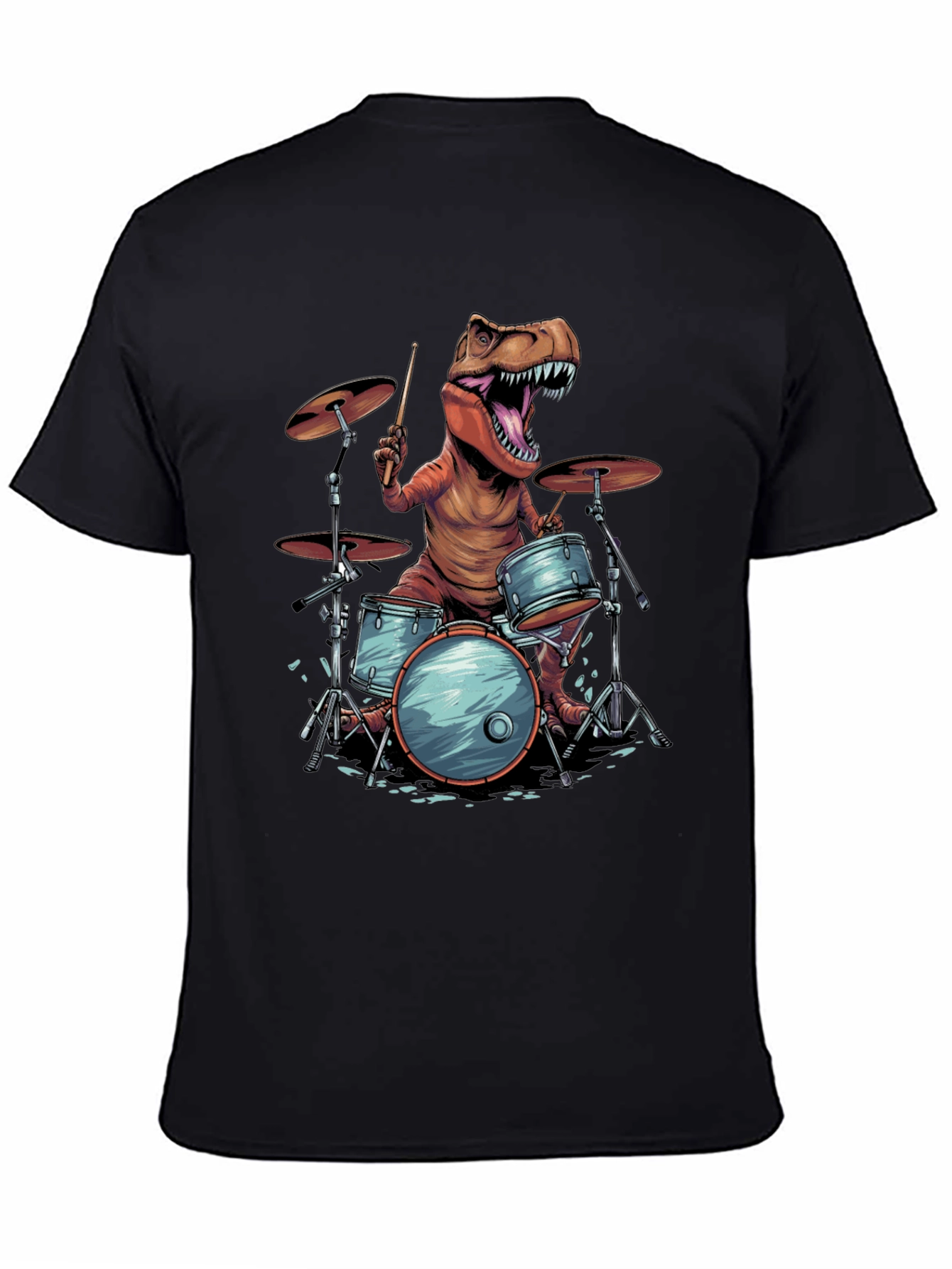 Dino Drummer T-Shirt - Rock and Rawr!