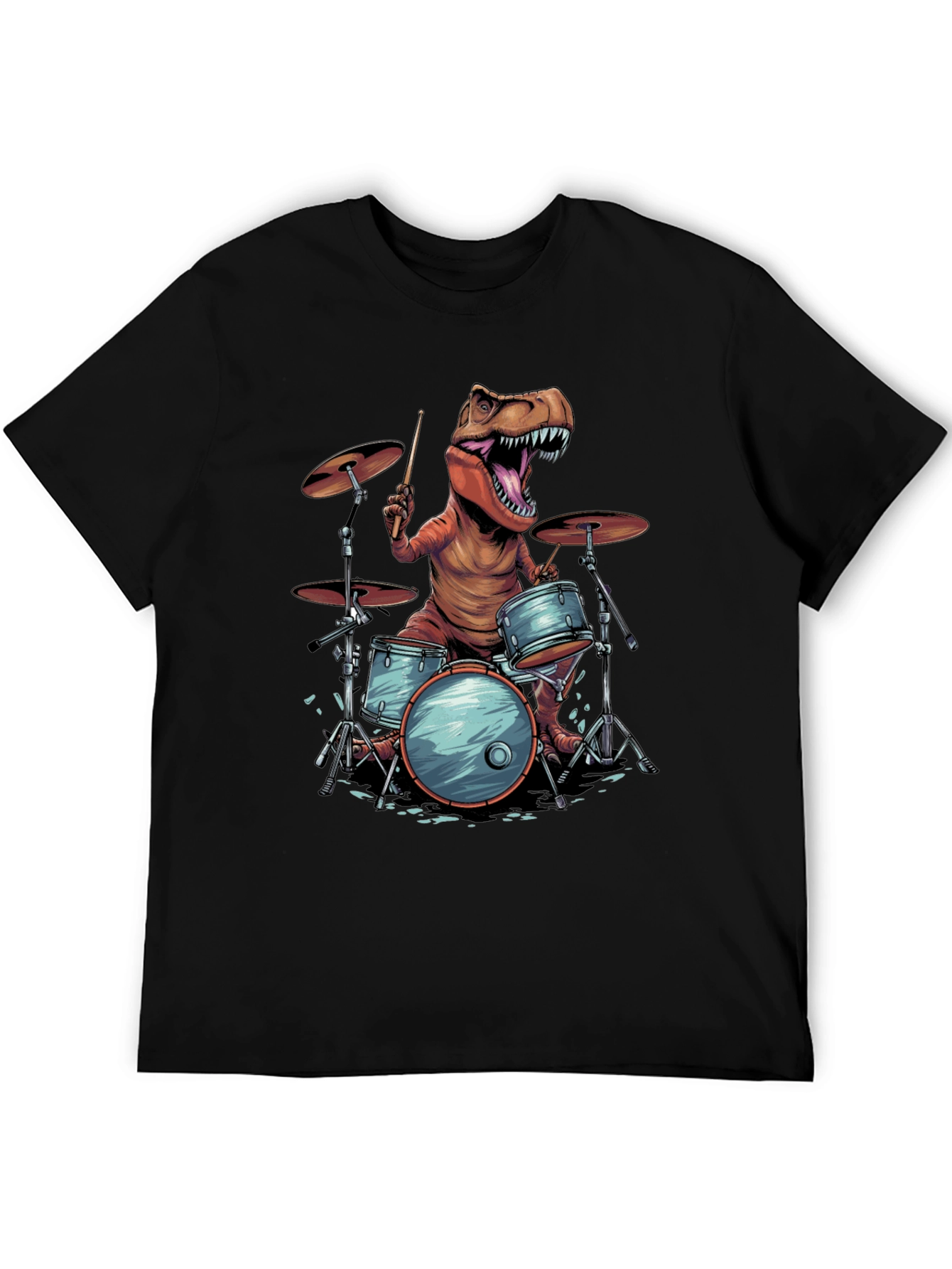 Dino Drummer T-Shirt - Rock and Rawr!
