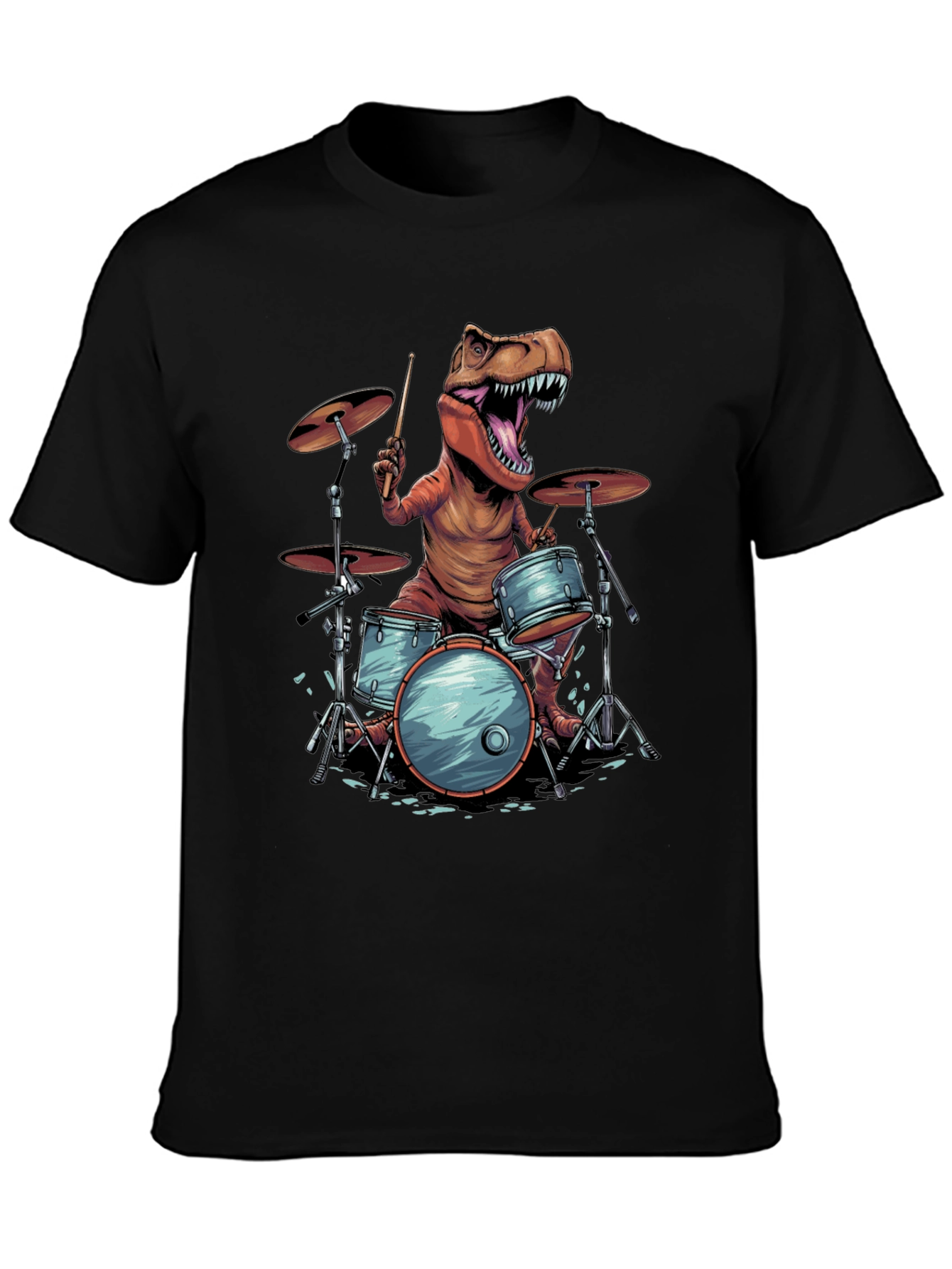 Dino Drummer T-Shirt - Rock and Rawr!