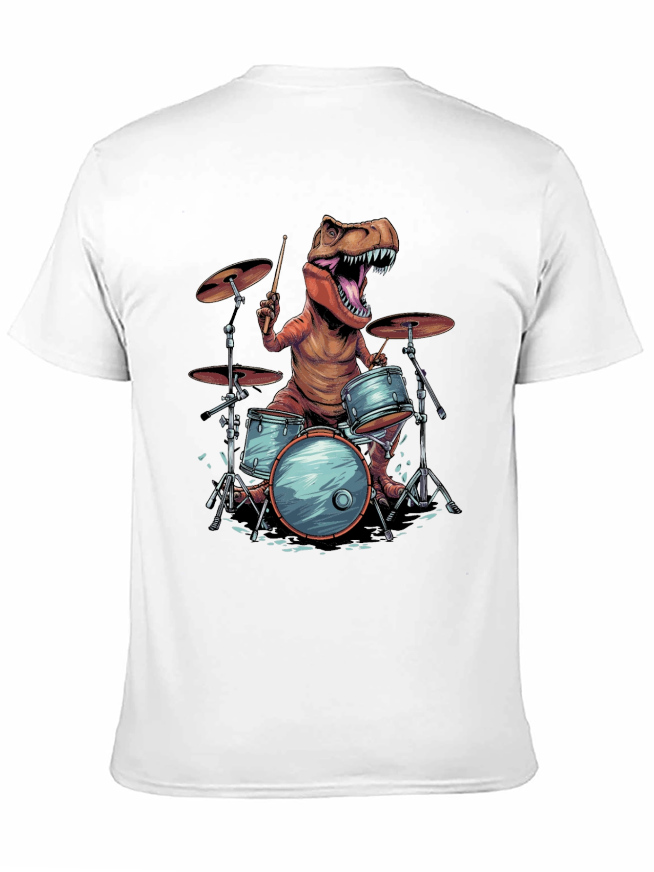 Dino Drummer T-Shirt - Rock and Rawr!