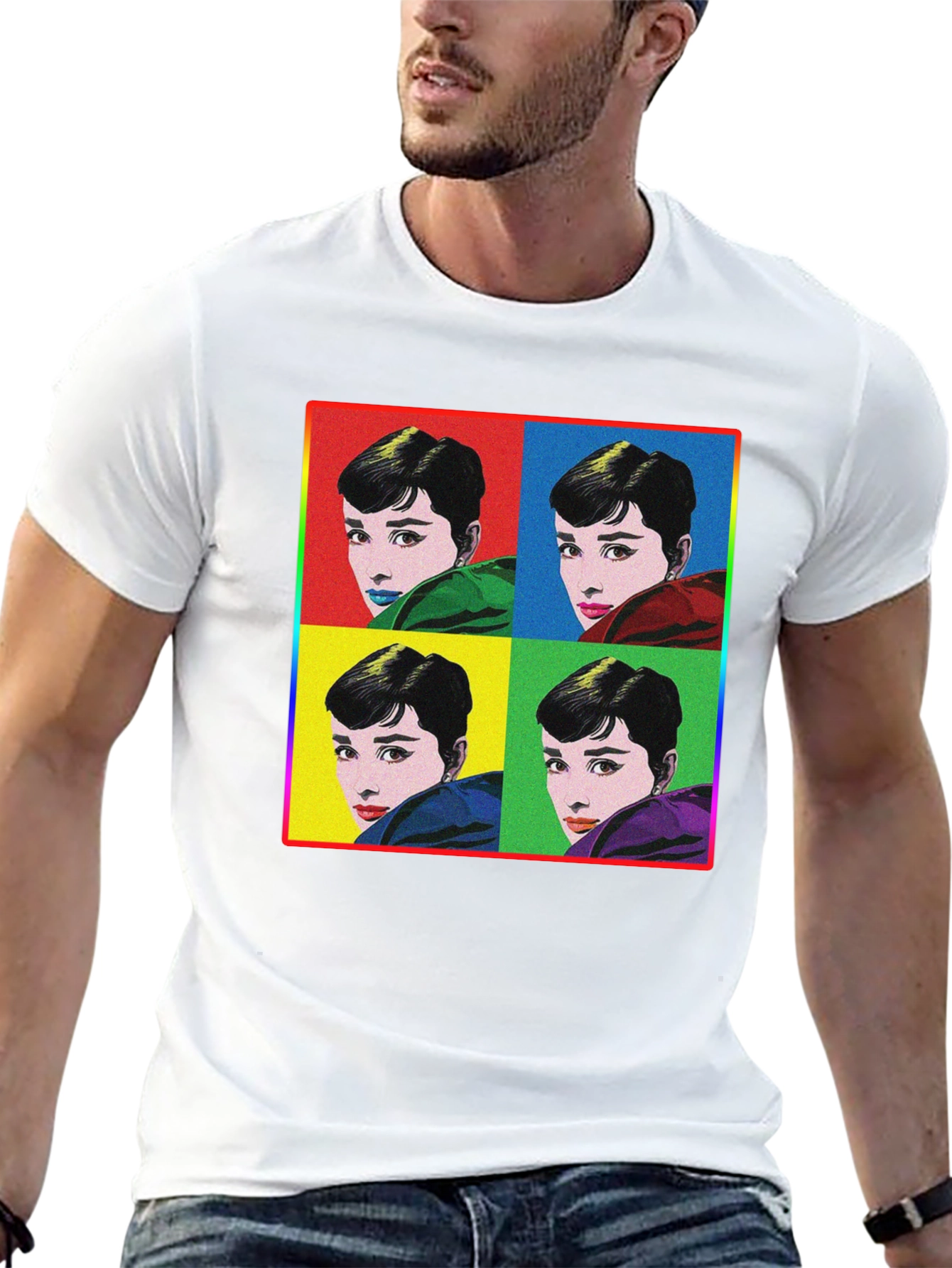 Audrey Hepburn Pop Art Graphic T-Shirt