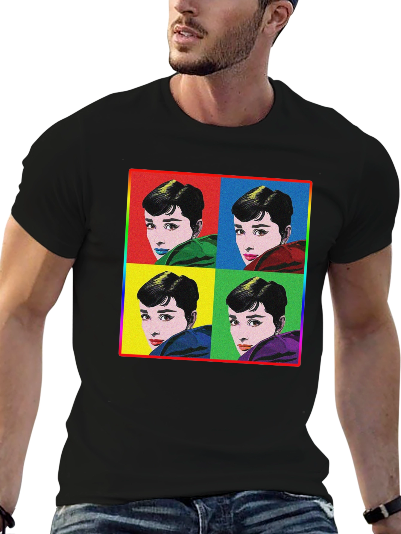 Audrey Hepburn Pop Art Graphic T-Shirt