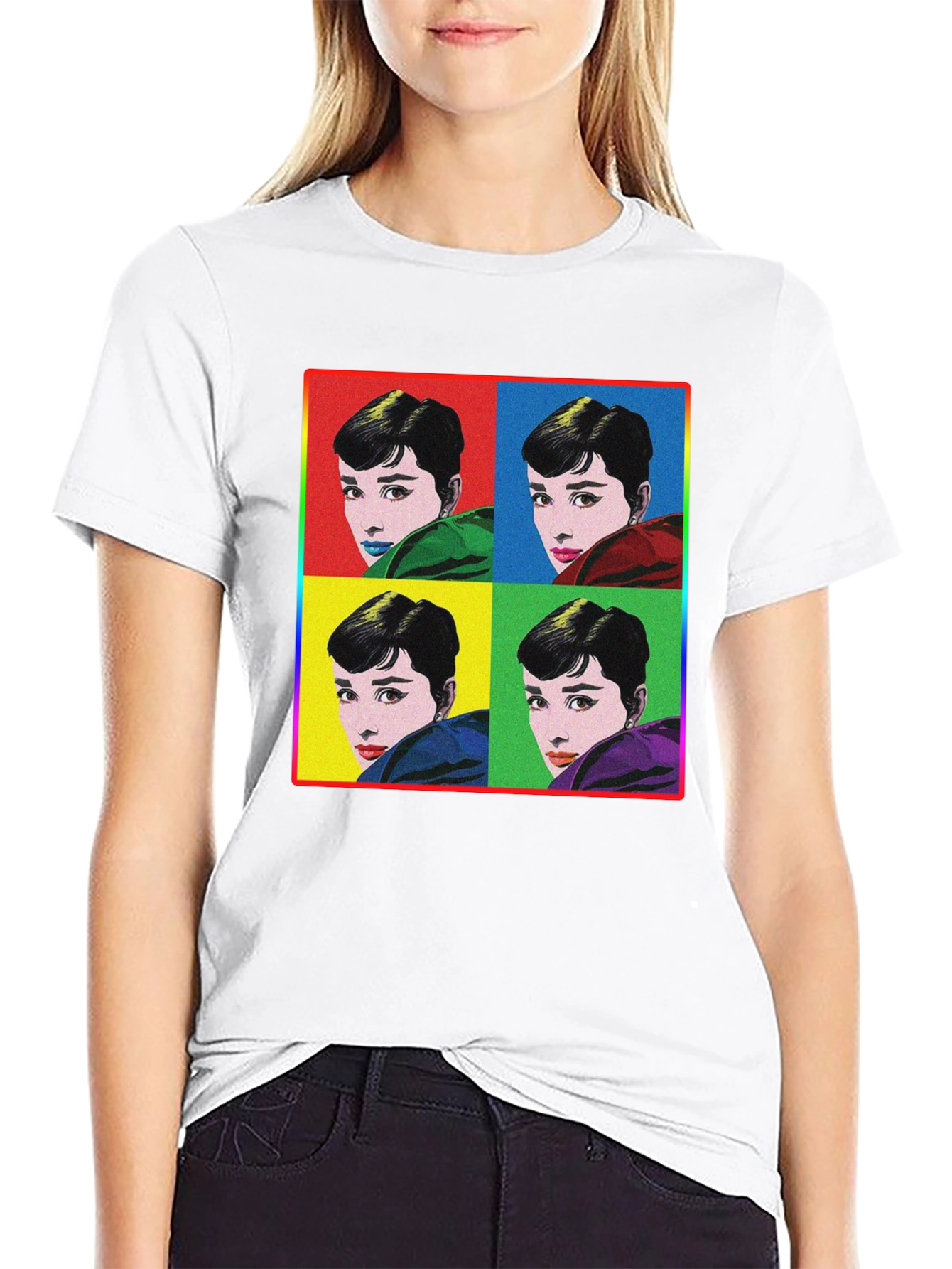 Audrey Hepburn Pop Art Graphic T-Shirt