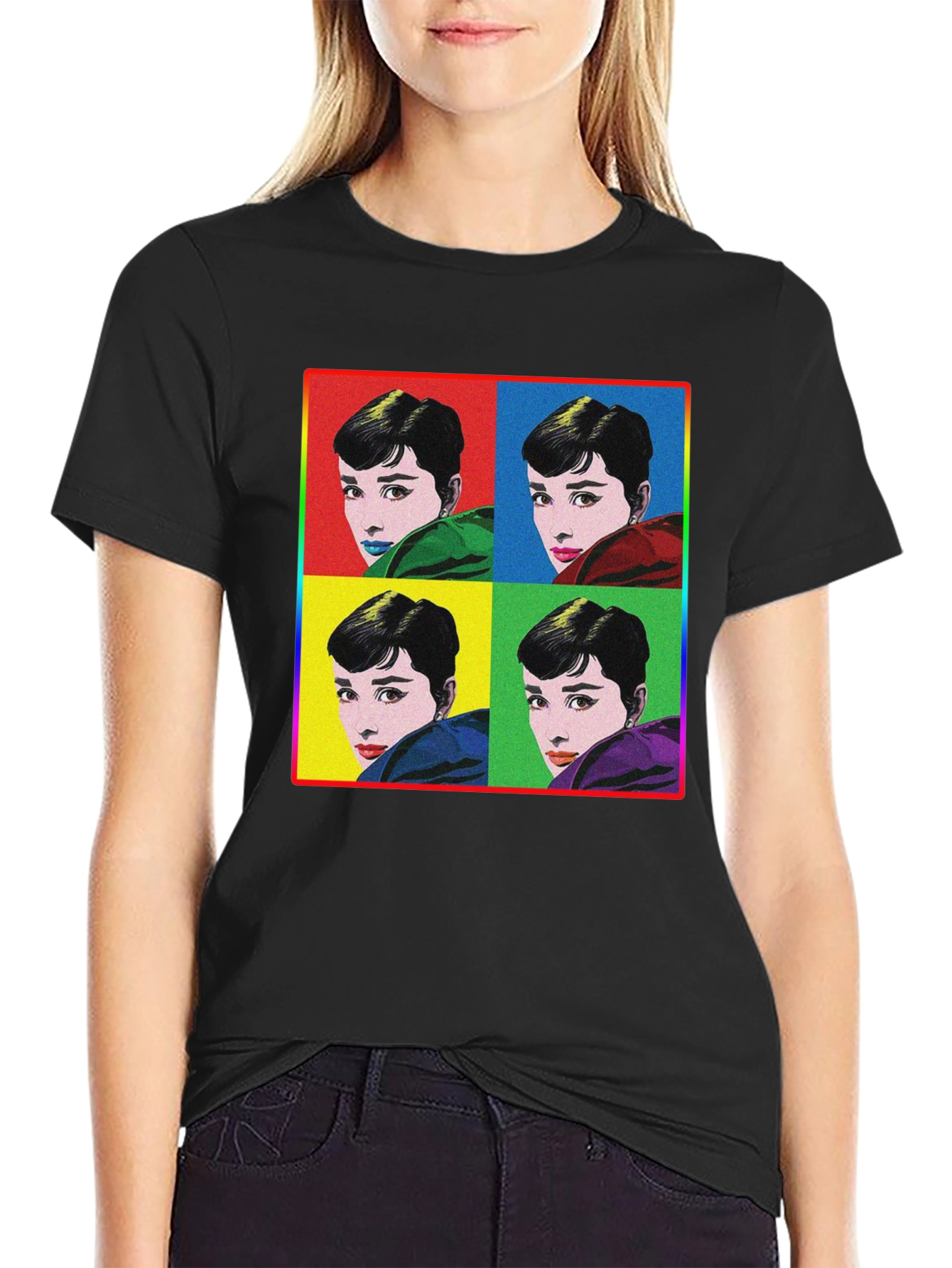 Audrey Hepburn Pop Art Graphic T-Shirt