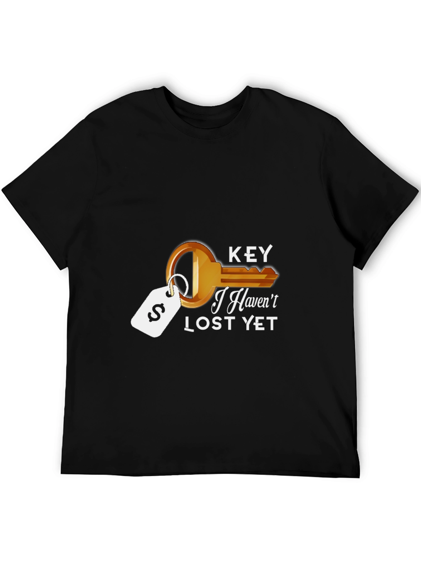 Funny Key Graphic Black T-Shirt