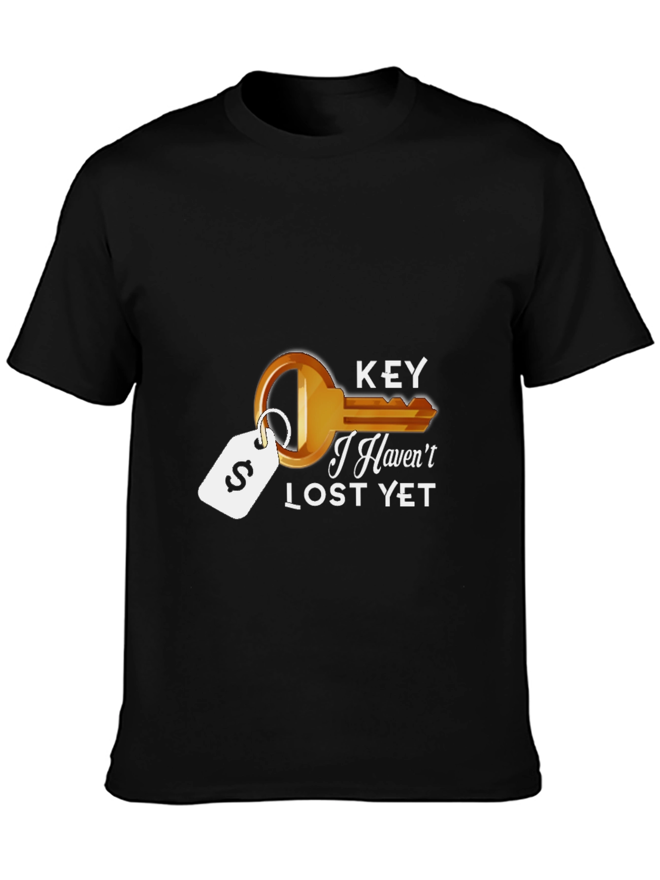Funny Key Graphic Black T-Shirt