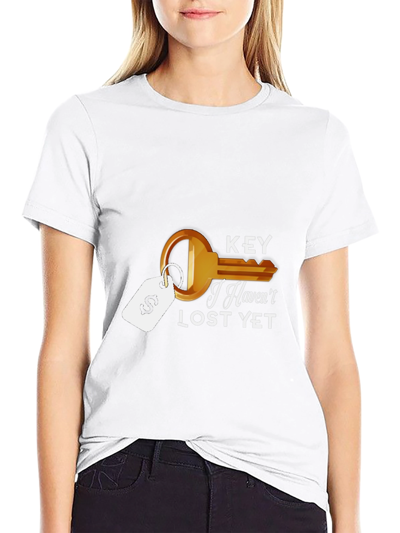 Funny Key Graphic Black T-Shirt
