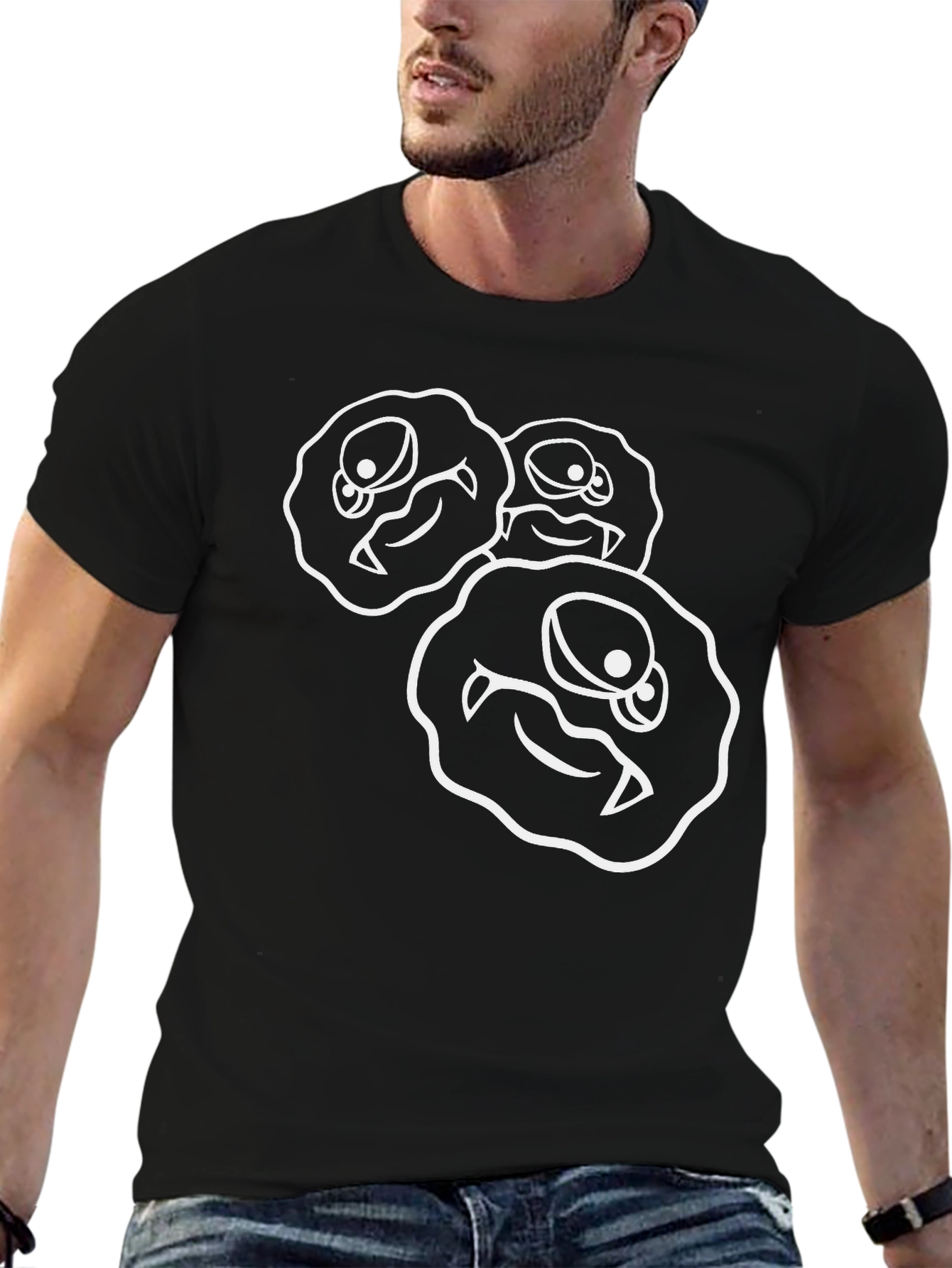 Monster Cookie Graphic Tee - Black Cotton Blend Shirt