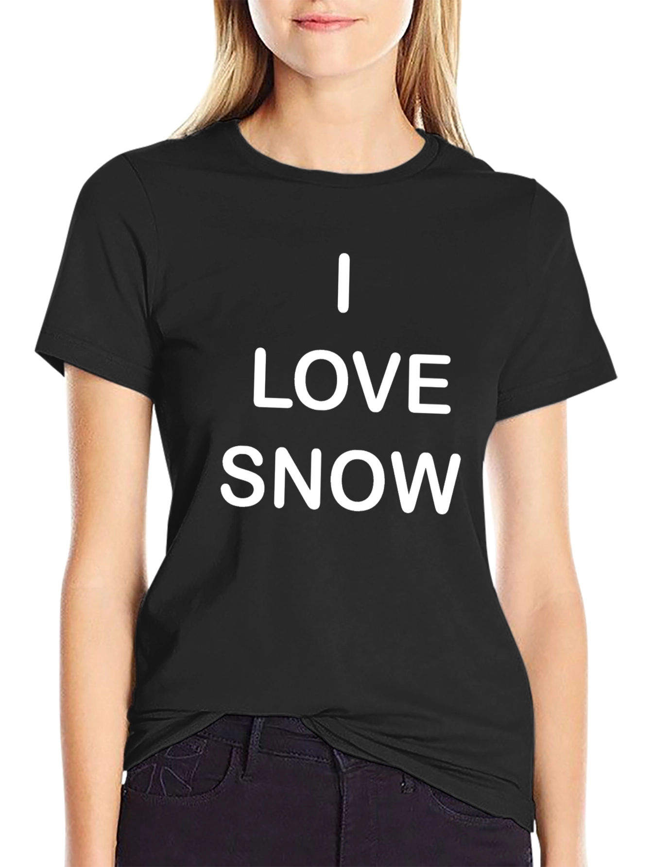 I Love Snow T-Shirt - Black Cotton Tee